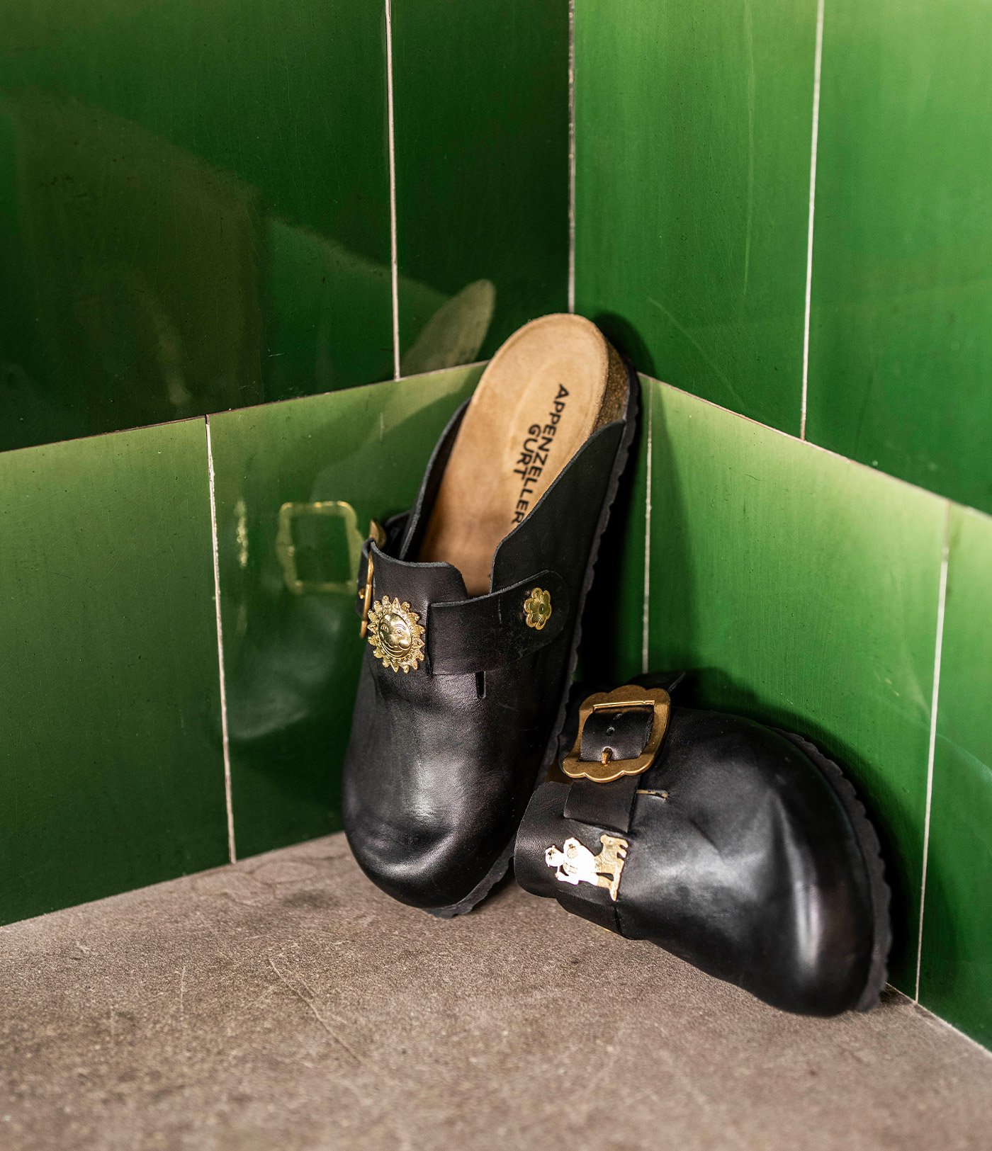 Appenzeller Gurt Lederschuhe | Leder Clogs kaufen