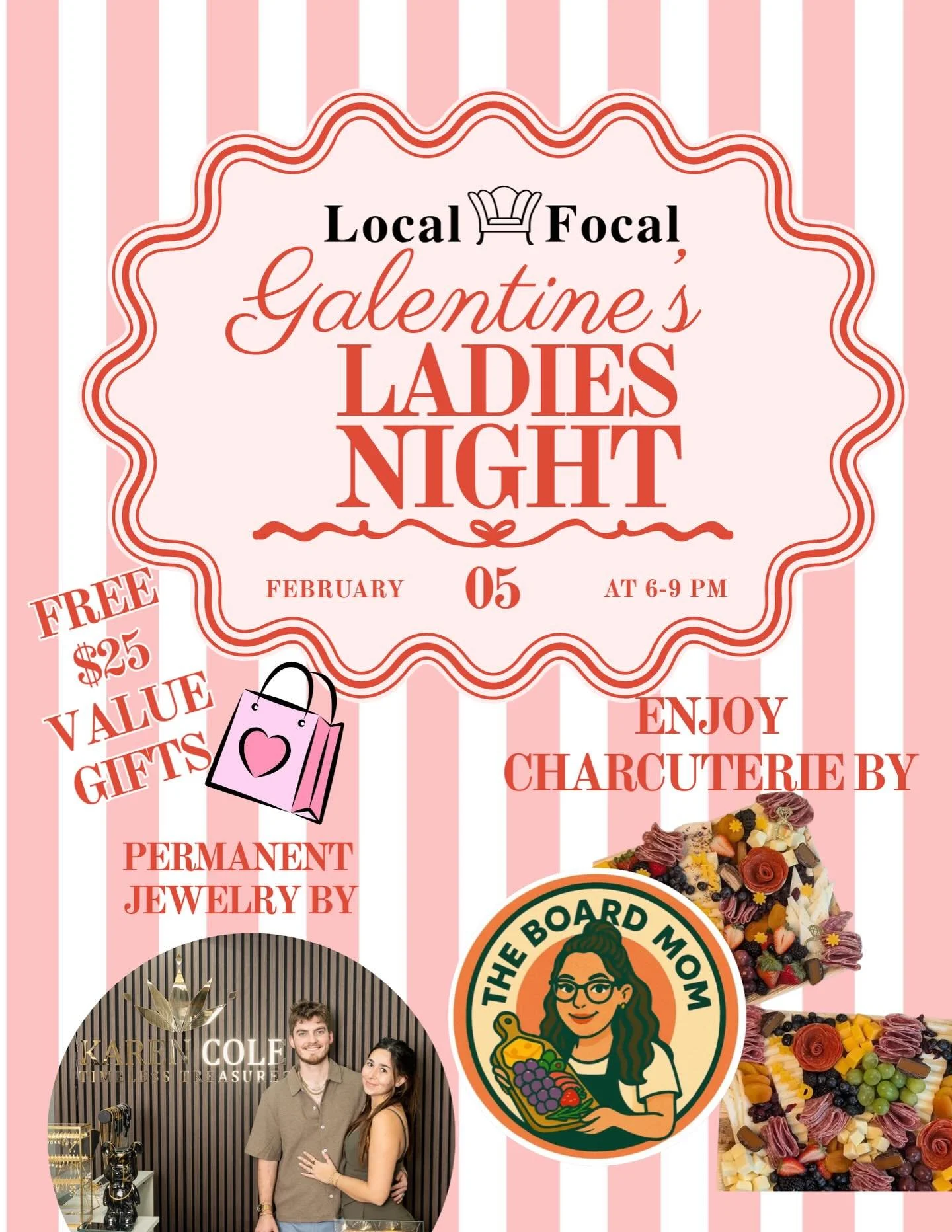 Don&rsquo;t forget to join us for LADIES NIGHT OUT FEB 5th 6-8pm! FREE $25 value gifts for everyone *while supplies last* 

As always, complementary food and wine, gift, card, giveaways, Pop Up, vendors, and more!

Don&rsquo;t let the winter chill ke