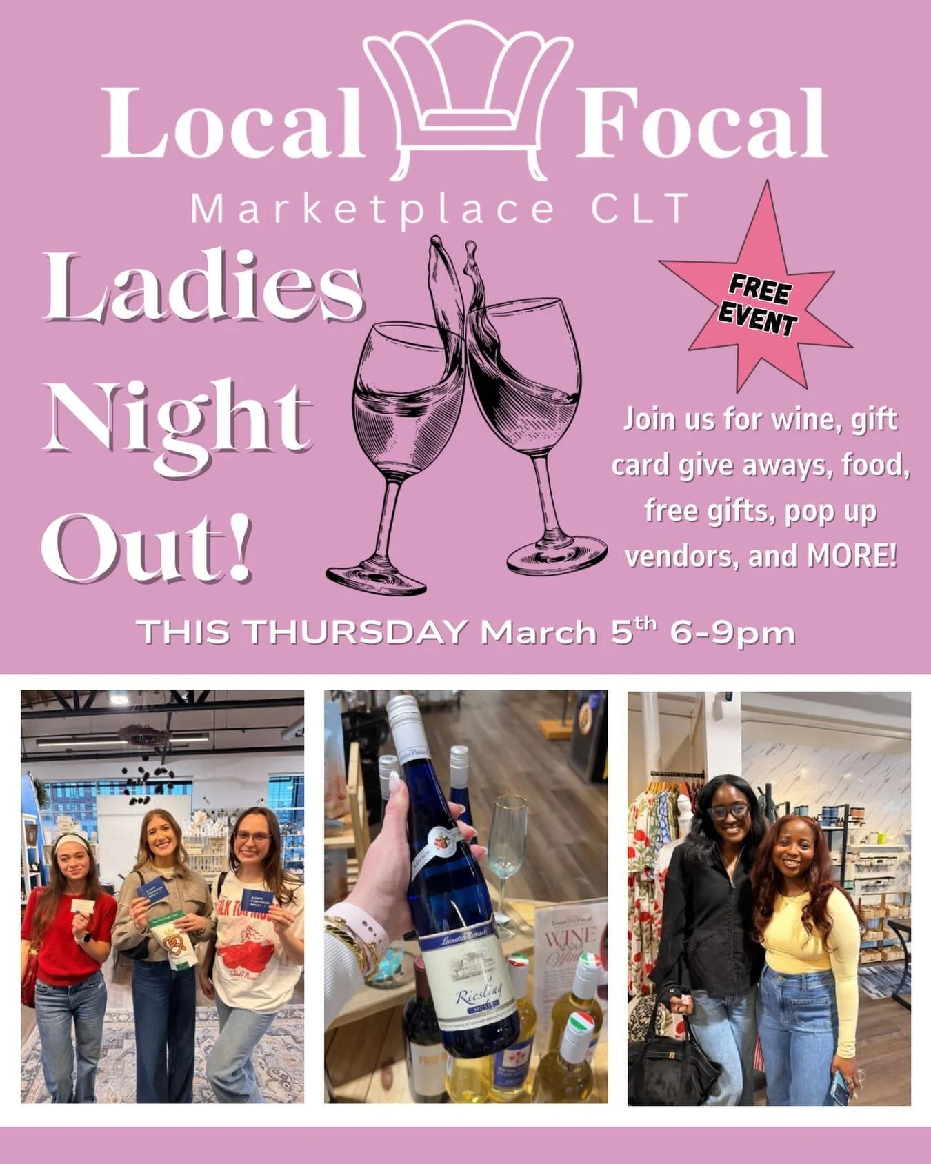 Don&rsquo;t miss our ladies night out this Thursday! FEELING LUCKY?!? 🍀
Enter to win our $100 gift card giveaway on March 5th 6-9pm ✨

Tag your friends below! 

𝐇𝐎𝐔𝐑𝐒:
𝐒𝐮𝐧 - 𝐓𝐡𝐮𝐫𝐬 𝟏𝟏𝐚𝐦-𝟕𝐩𝐦
𝐅𝐫𝐢 &amp; 𝐒𝐚𝐭 𝟏𝟎𝐚𝐦-𝟖𝐩𝐦

𝐂?