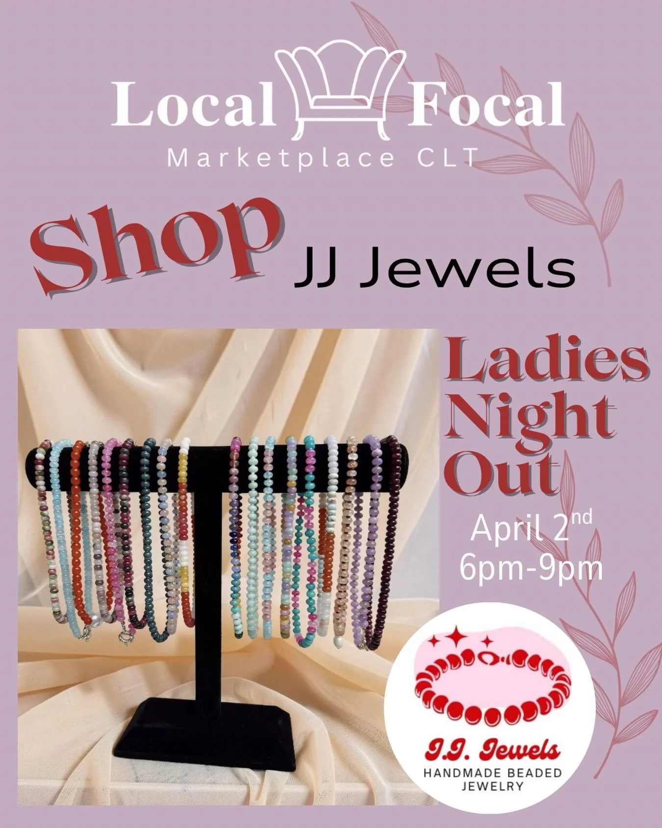 Cancel your Thursday night plans and come see @shop_jjjewels at Ladies Night 🤩

Don&rsquo;t miss LADIES NIGHT OUT this Thursday April 2nd 6-9pm✨

Sip complimentary wine, enjoy charcuterie by @theboardmom.clt , win gift cards, meet our pop up vendors