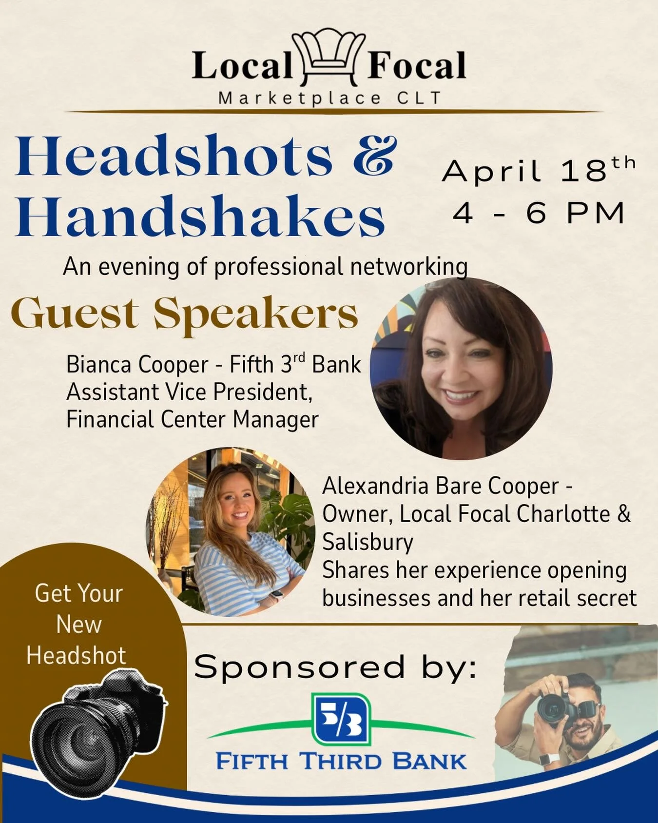 Don&rsquo;t miss your opportunity to shake hands and make awesome connections at our networking event ➡️
HEADSHOTS &amp; HANDSHAKES 🤝

Our guest speakers are Bianca Cooper and Alexandria Cooper.

April 18th, 4-6pm

🤝Win Prizes
🤝Complementary food 
