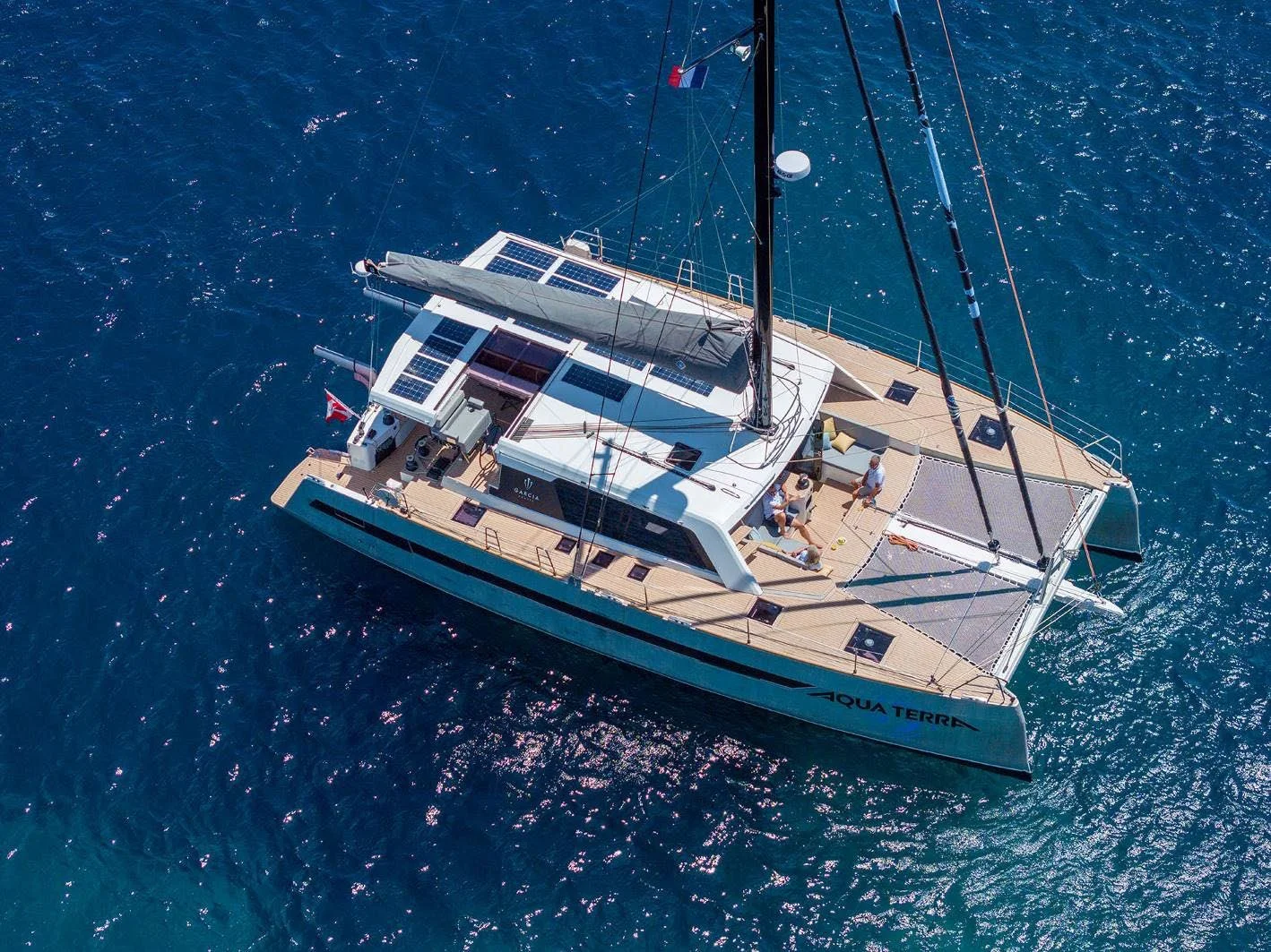 FOR SALE / AQUA TERRA I: Explocat 52, Aqua Terra I, Explocat 52², Garcia Yachts, Pierre Delion Naval Architect, Expedition Catamaran, Aluminium Cat