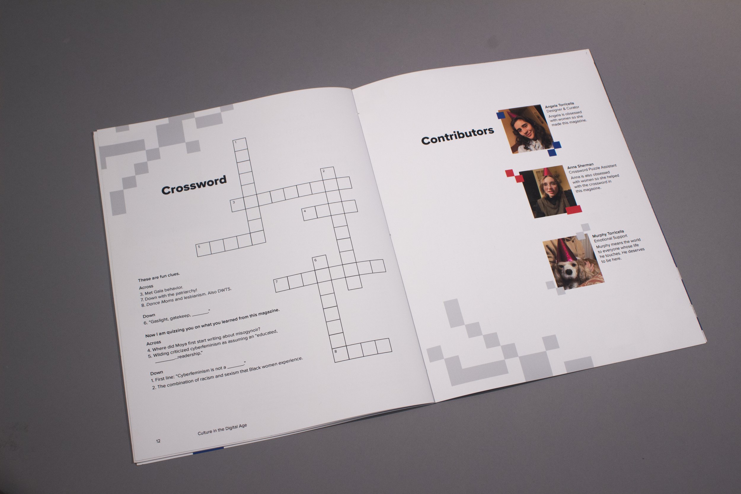 The magazine has an original crossword puzzle.