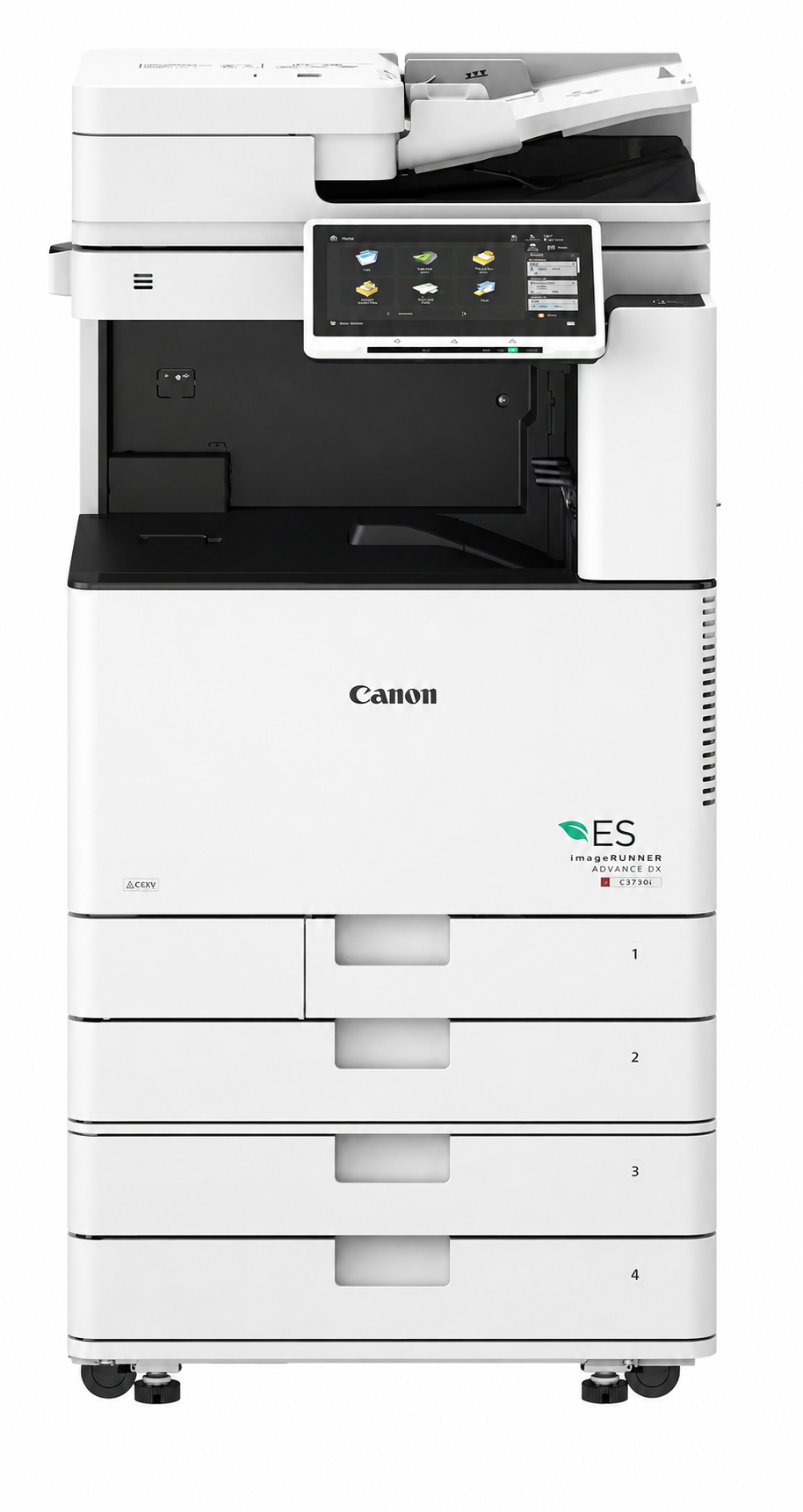 Canon Farblaser-Multifunktionsdrucker mit Touchscreen und mehreren Papierfächern