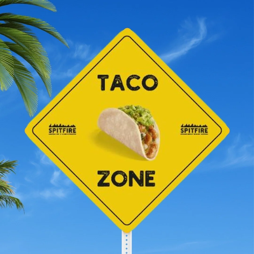 The city of San Diego has notified us that mouthwatering aromas wafting around various Spitfire locations are causing traffic delays. If you see these new signs posted around the city, please know that you are approaching the taco zone and it is safe
