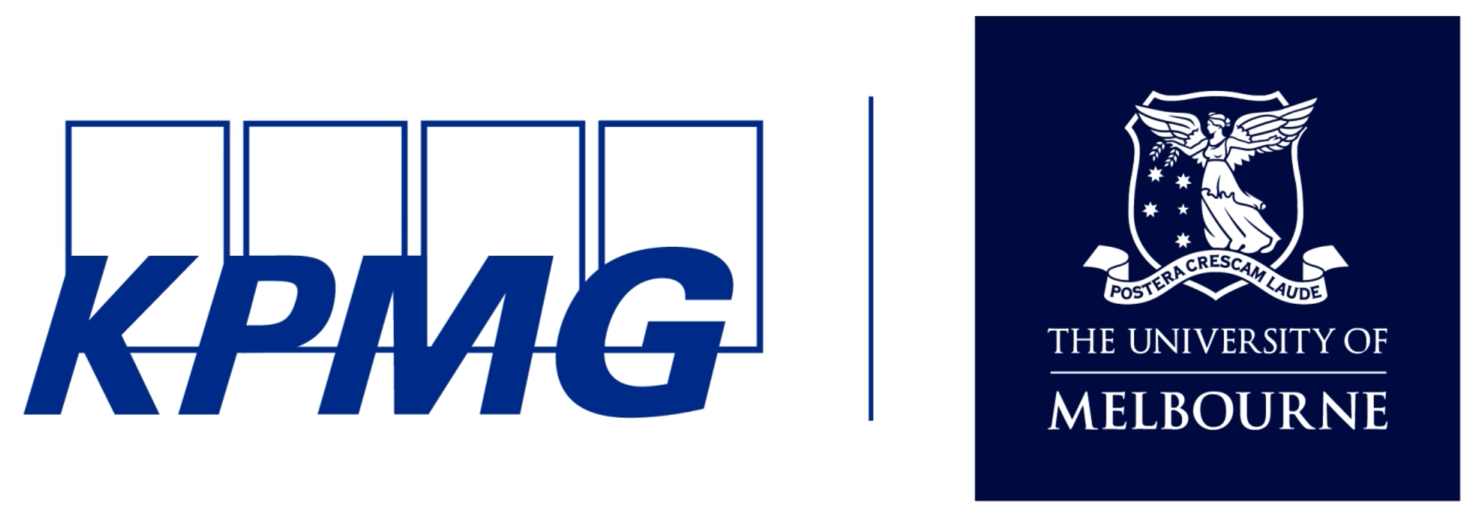 KRAE logo alongside the University of Melbourne crest and name in blue and white.