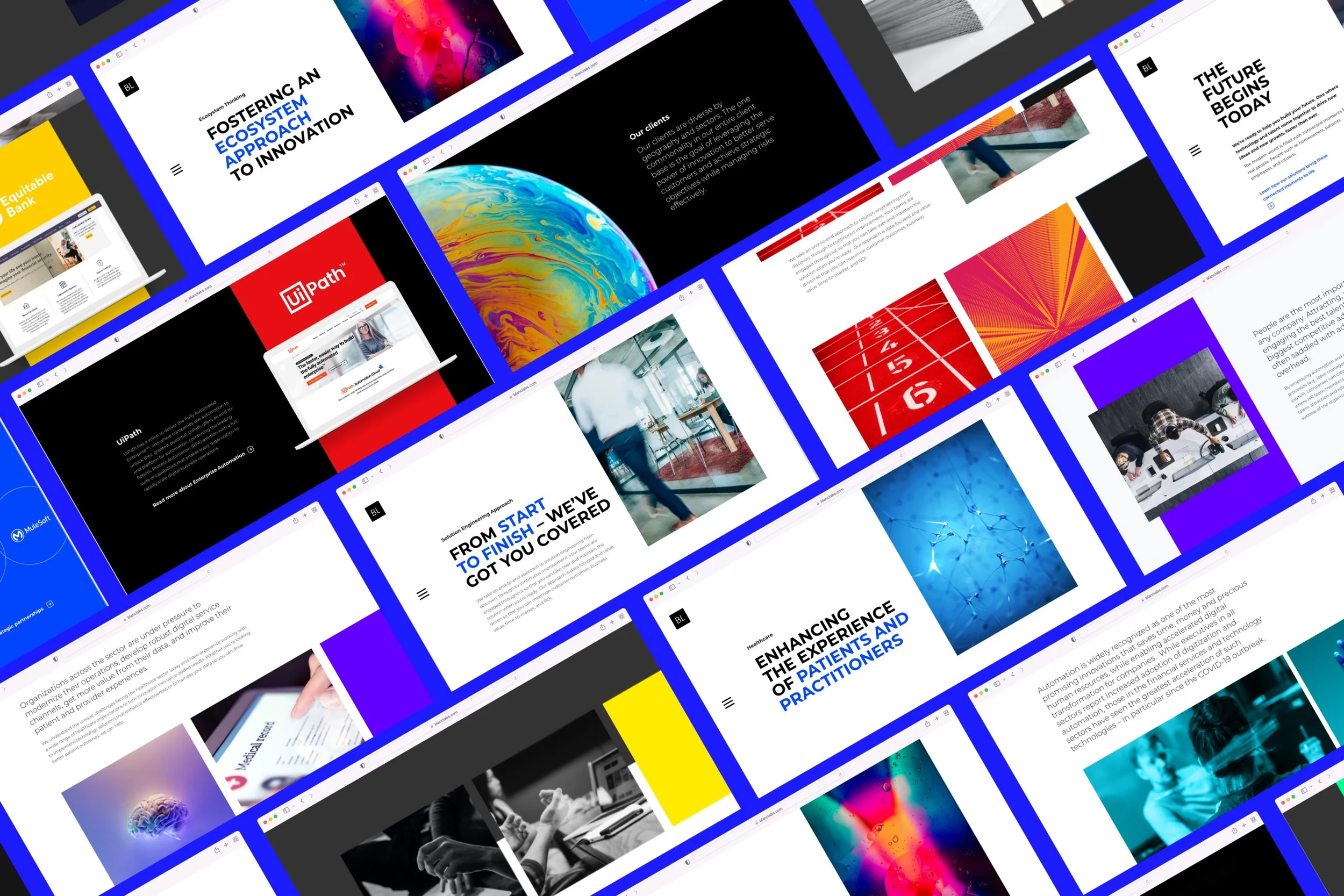Website design, template collage