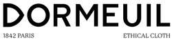 Logo de la marque Dormeuil avec le texte 1842 Paris Éthique Textile.