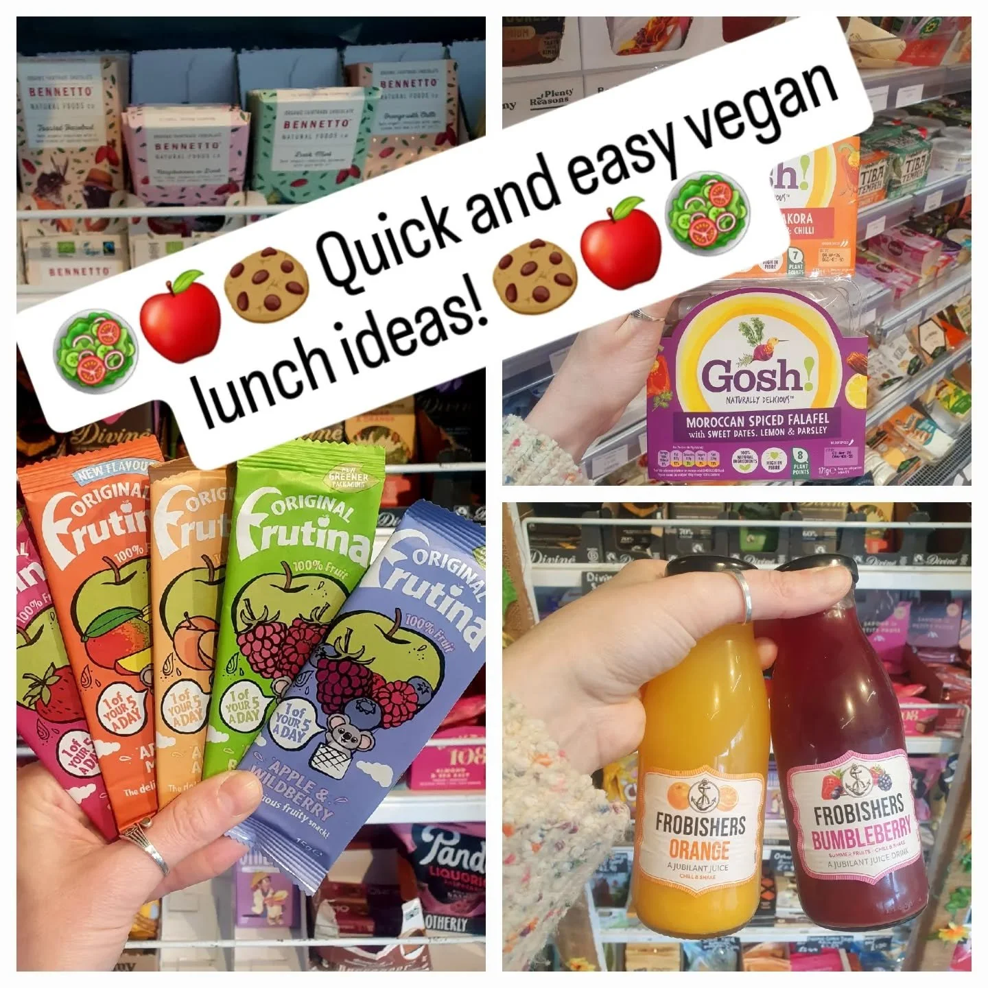 🏃&zwj;♀️🥗🍪 In a rush? Looking for lunchbox ideas? Or quick and easy lunchtime inspiration? We've got you sorted! 
Have a swipe through for lovely vegan lunch options - all small enough to pop in a bag or lunchbox, all plant-powered, and all delici