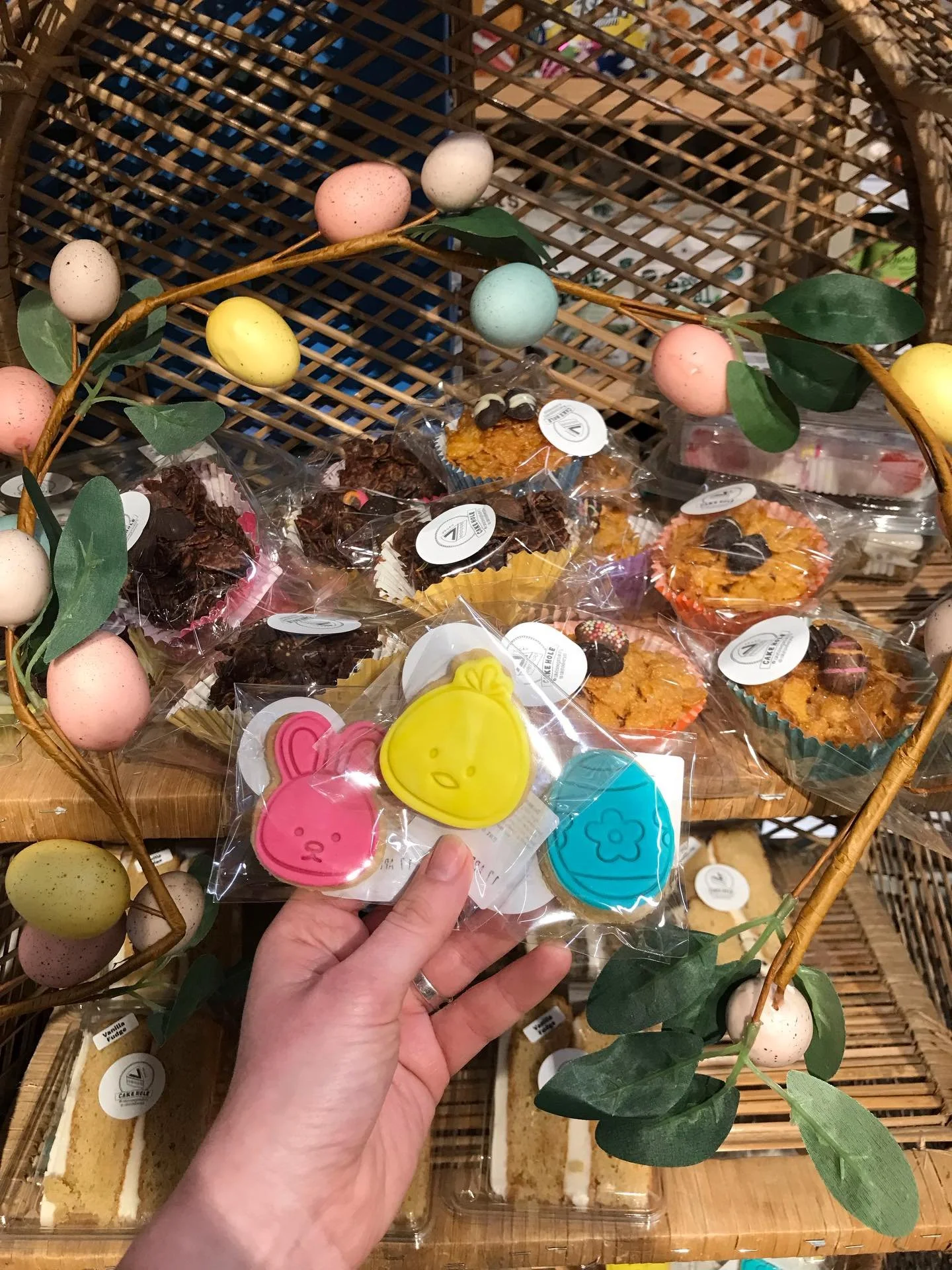 Our @cakeholeliverpool easter sweet treats have landed! Swipe to see more! With iced biscuits, cornflake cakes, brownies, school cakes and our ever popular cake slices and cupcakes! Yum!🐣🪺✨🍰🧁