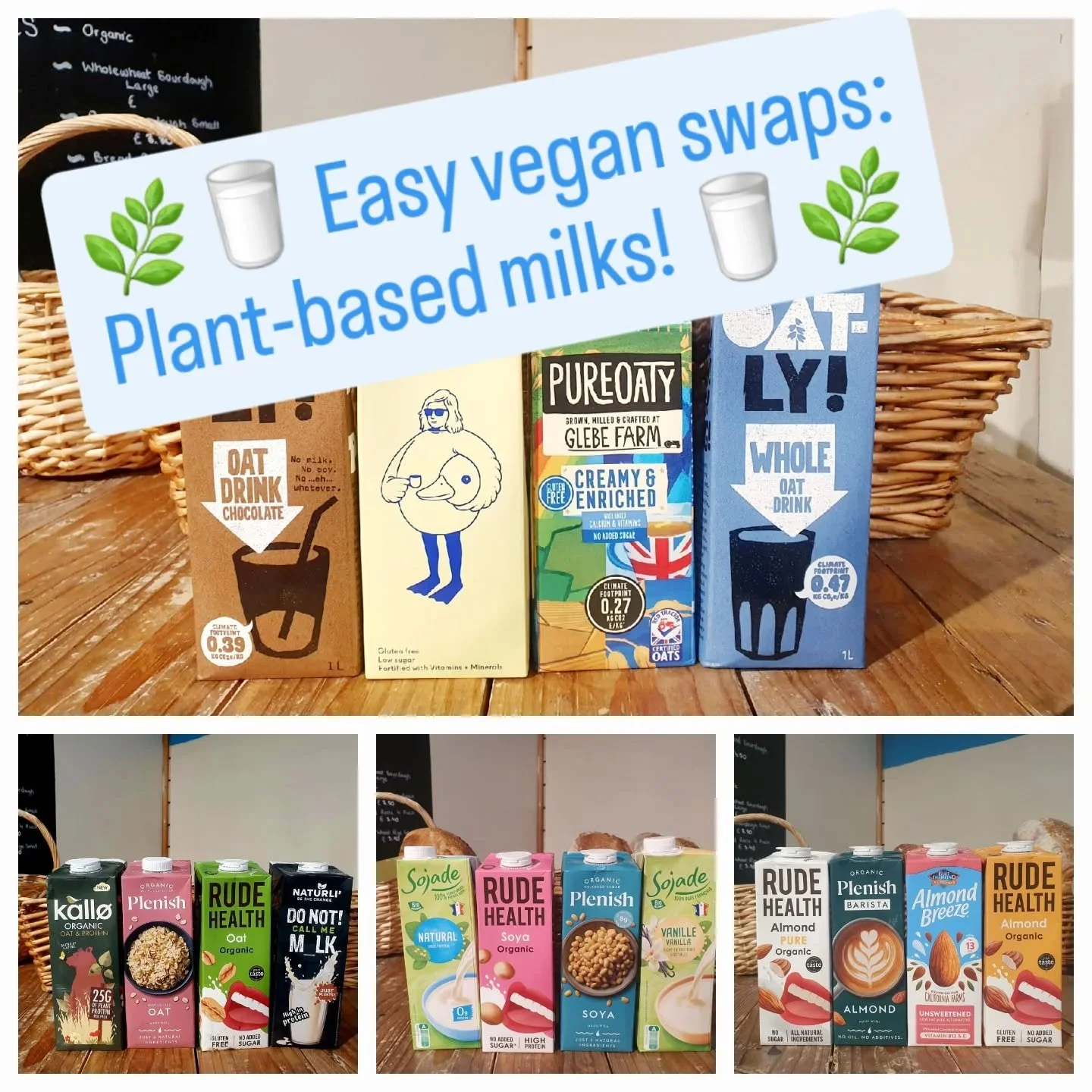 🌿🥛 Easy vegan swaps! 🥛🌿

Ditch dairy and switch to plant-based milk!

It's now really easy to make the swop from dairy milk, as there are lots of delicious vegan milks available - have a swipe through 👉 to see some of the varieties we stock.

❤️