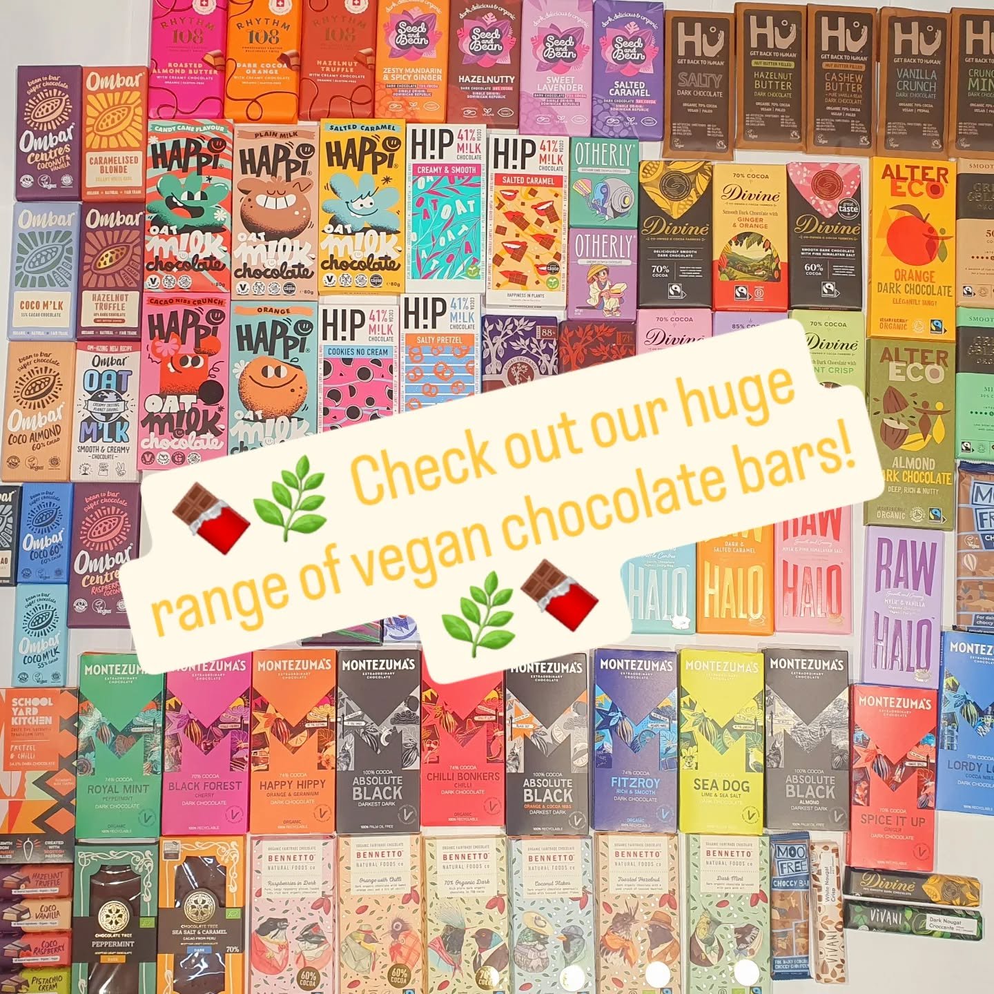 💜🥕 Here at Purple Carrot we stock a BIG range of vegan chocolate bars! 
All rich, smooth, sweet and dairy-free ❤️

Whether you're looking for a gift or a treat for yourself, we've got you covered - with dark and light chocolate, minty, nutty, spicy