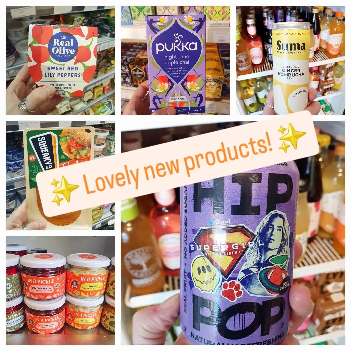✨️ New! ✨️ 

We've had lots of delicious new vegan products come in this week, including lovely new pickles and sauerkraut, drinks and chocolates - have a swipe through to see what's new, or pop down for a good browse!

 We're open till 7pm tonight ?