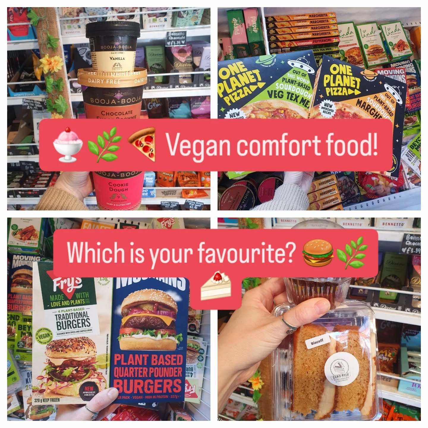 💜🥕 Quick question, vegan food lovers!
We're curious - what's your all time favourite plant-based comfort food?

Would you go for....
🍕 Vegan pizza 
🍨 Ice cream
🍰 Cake
🍔 Or a vegan burger? 

Cast your vote below! (Tap on the little link that say