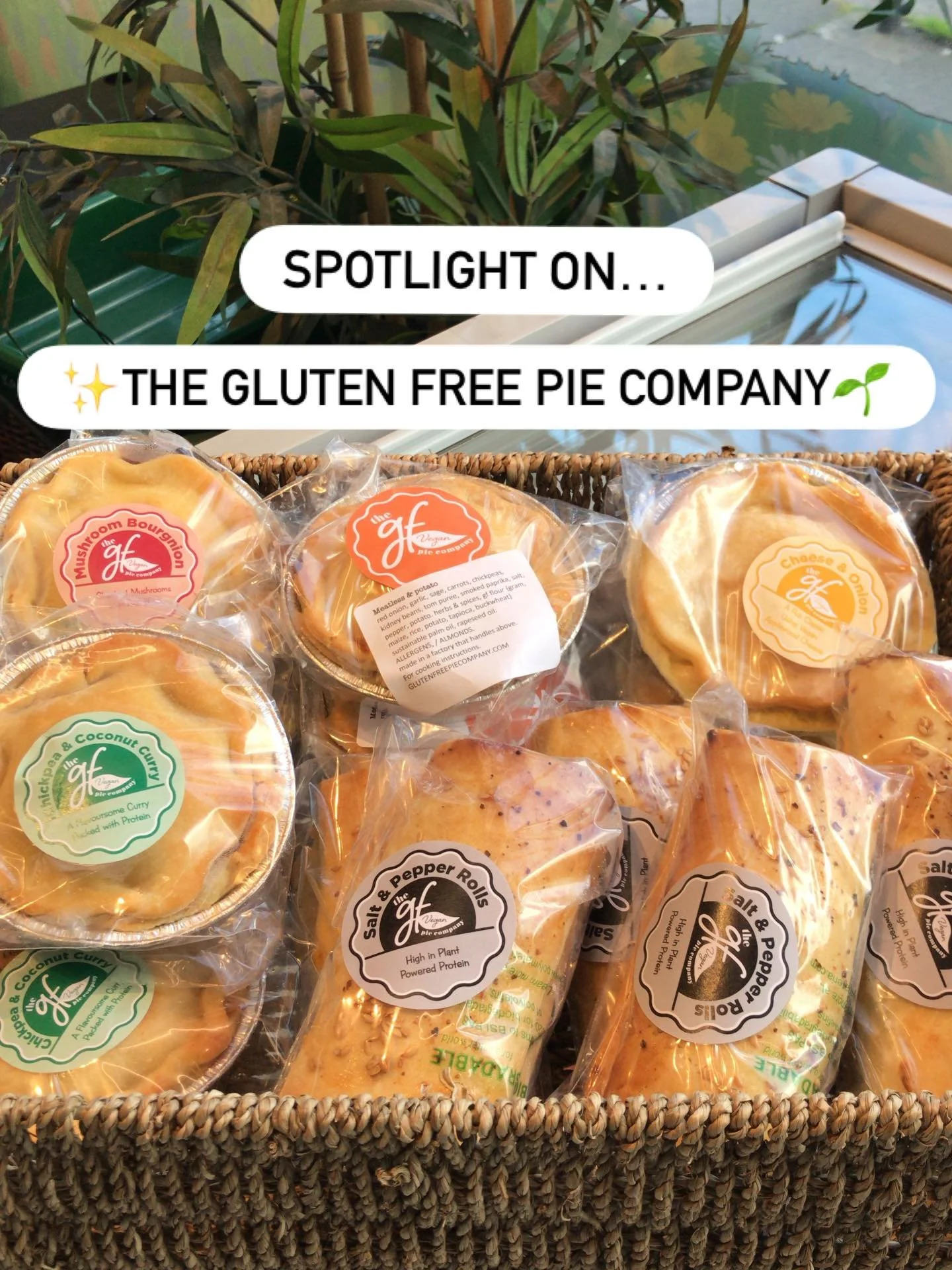 @theglutenfreepiecompany have brought us a fresh delivery today🥧📦 and we thought we&rsquo;d show them some love in return💜🥕

These pies and rolls always sell out, they&rsquo;re just that good! Gluten free, vegan and quite simply great food✨
Come 