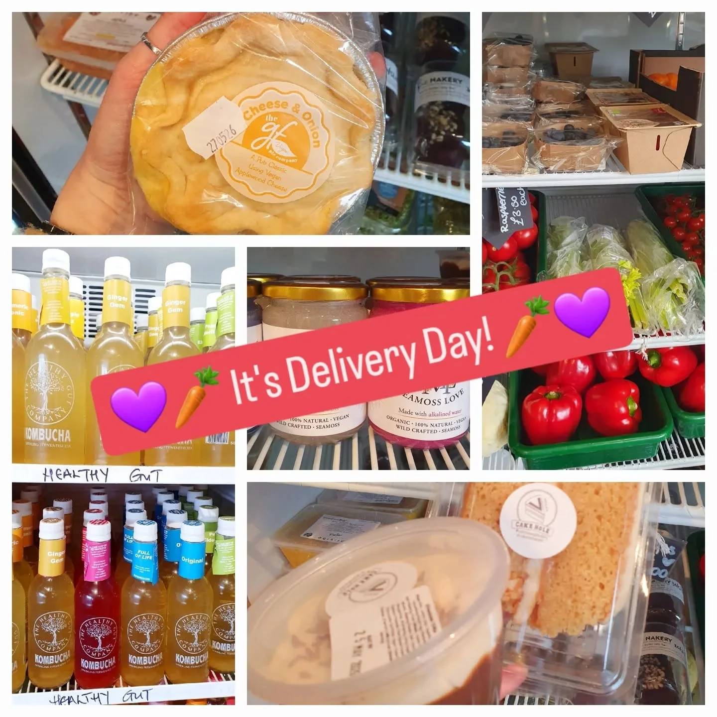 💜🥕 Wednesday is our big delivery day! We get loads of fridge, freezer and shelf stock from Suma, as well as our weekly organic fruit and veg delivery. And today we've also had visits from some of our lovely local suppliers, bringing us cake, seamos