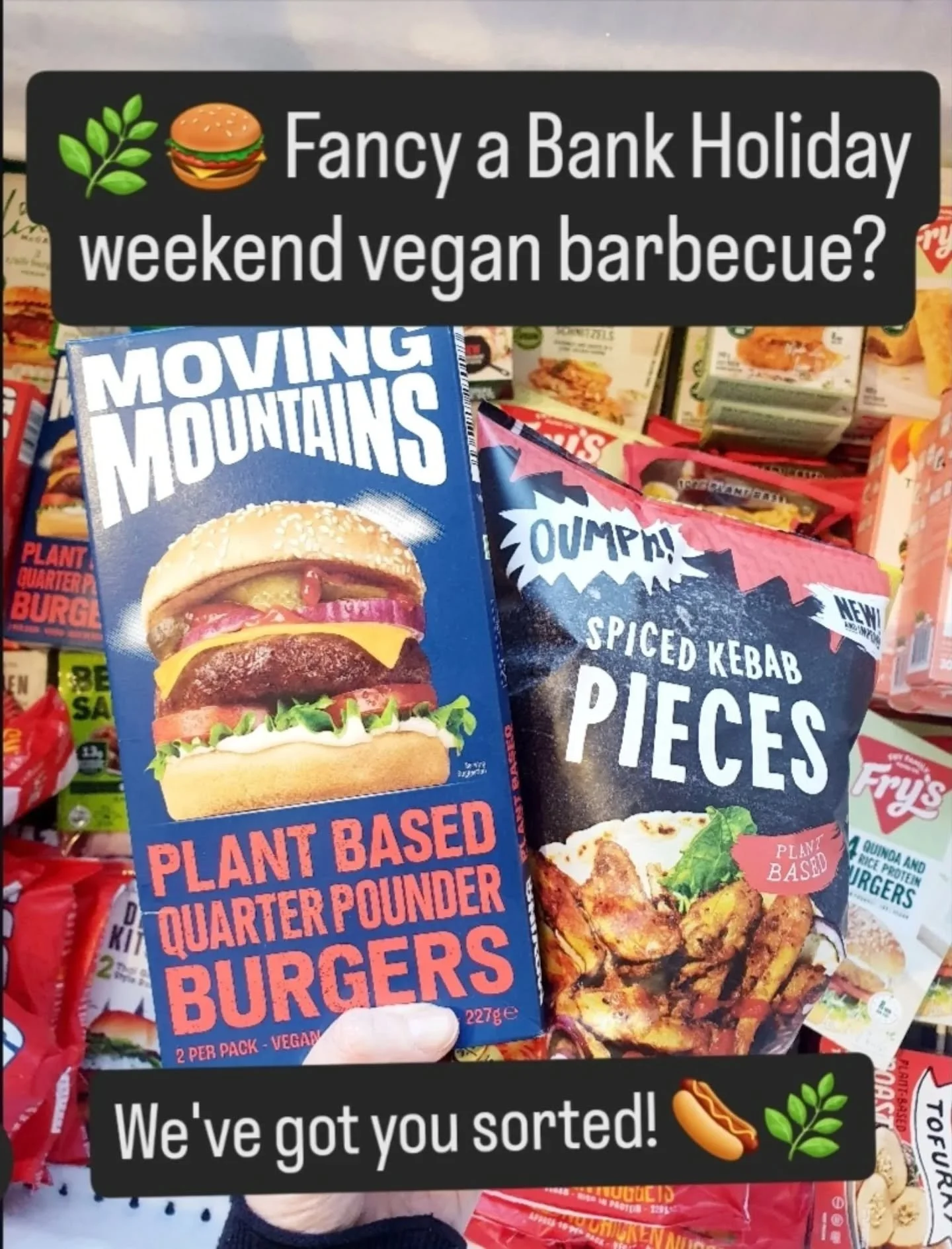 ☀️🌭 It's a gorgeously warm and sunny Bank Holiday weekend, and the perfect weather for a BBQ! 

🌿❤️ And being vegan doesn't mean missing out on the meal. We've got everything here you need to enjoy a plant-based barbecue - from burgers and kebab pi