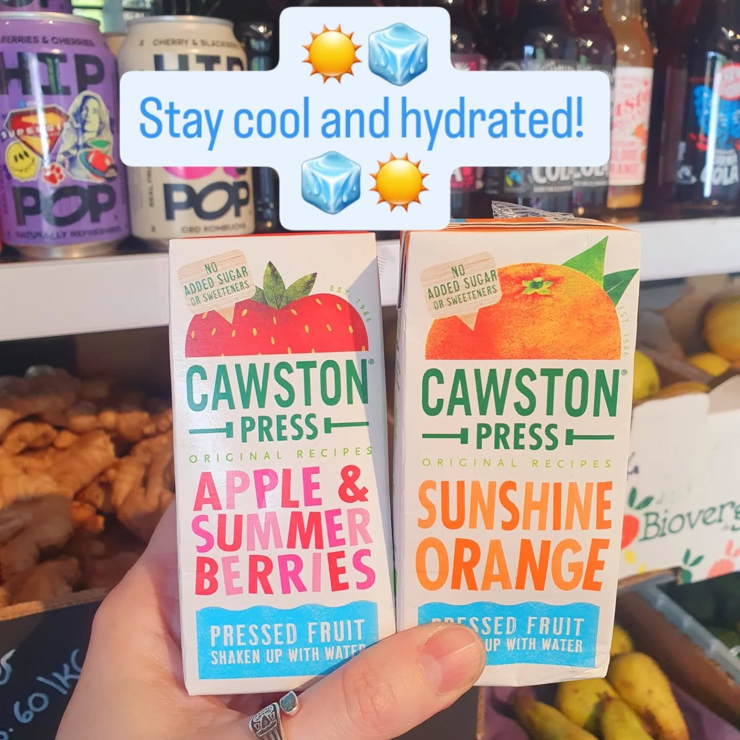 🧊☀️ It's a super hot week, so make sure you stay refreshed and hydrated with some lovely drinks!

We've stocked up on all your favourites - kombucha, juices, still water, sparkling fruity drinks and loads more. Perfect for a quick pick-me-up! 

Come