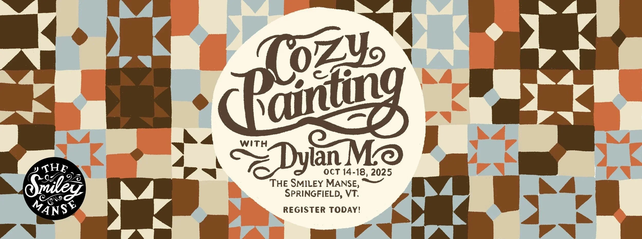 Cozy Painting with Dylan M, an October 2025 art retreat at The Smiley Manse in Southern Vermont