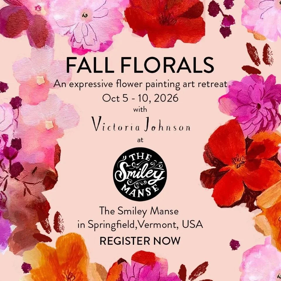 Fall Florals with Victoria Johnson, an October 2026 art retreat at The Smiley Manse in Southern Vermont