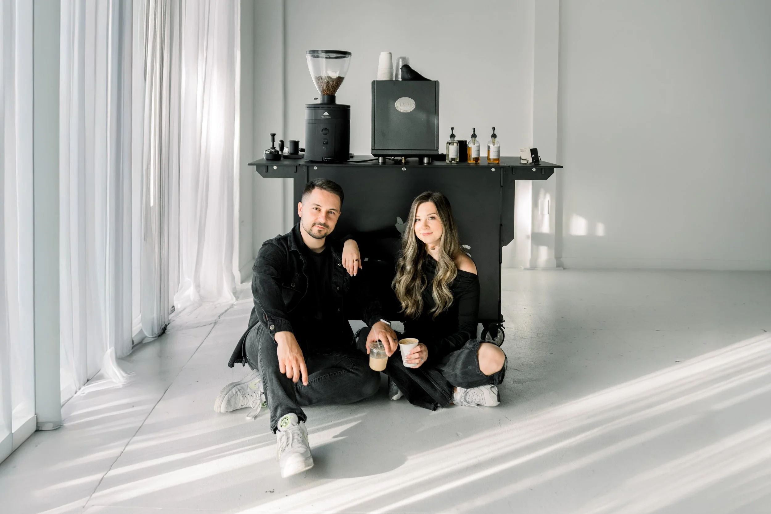 Max and Marianna Vorobey, founders of Sparrows Coffee Cart