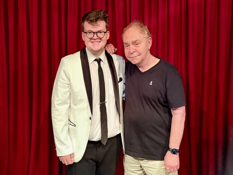 Josh Staley with Teller, of Penn & Teller, Melbourne