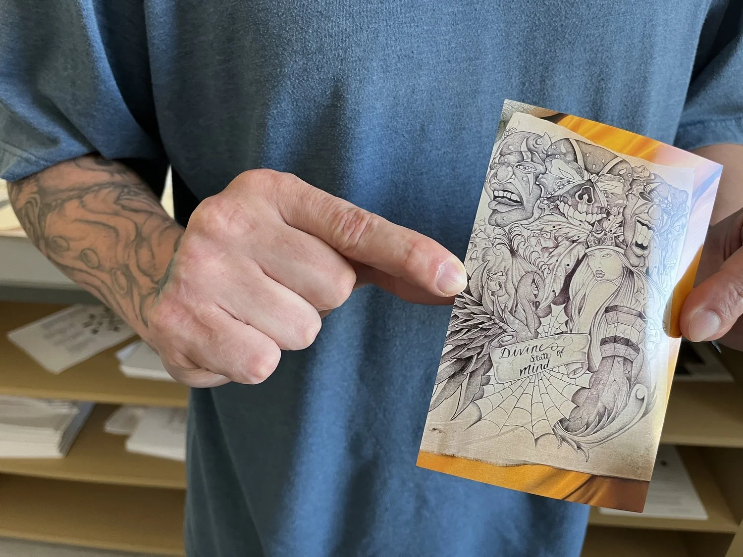 With the “environmental reset,” the pencils this patient used to draw have been placed in storage.