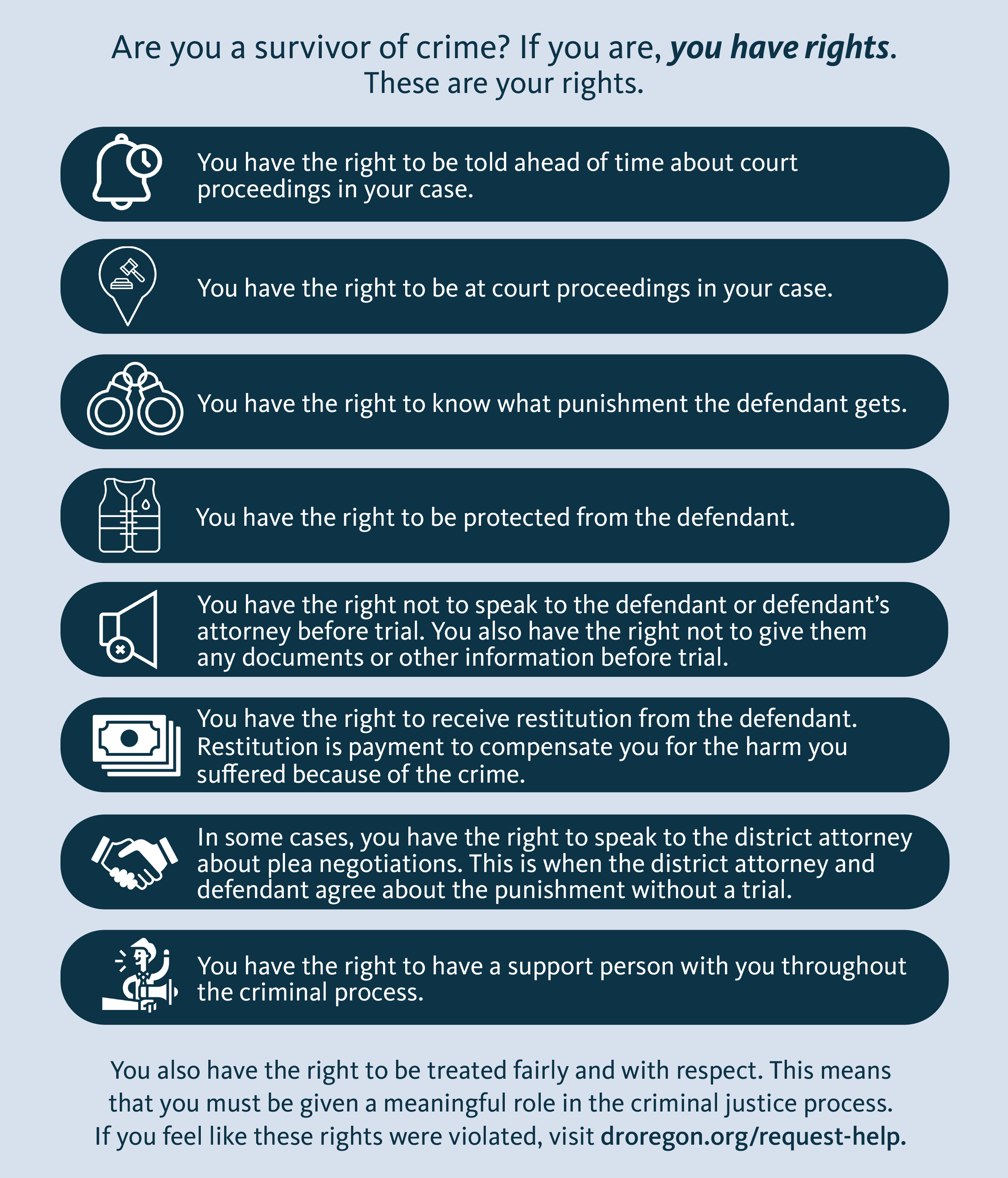 Graphic of crime survivor victim rights