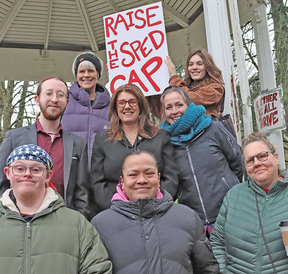 Oregon Partners in Policymaking class of 2025 members attending a special education rally at the Capitol Building in Salem, Oregon.