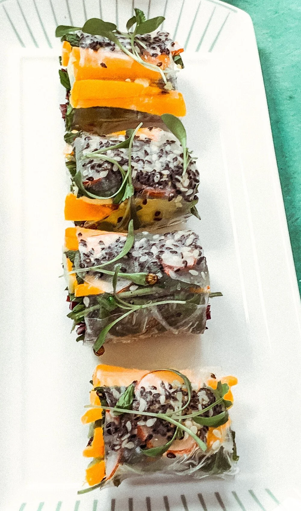 Rice Paper Rolls with Sweet and Sour and Satay Dipping Sauce
