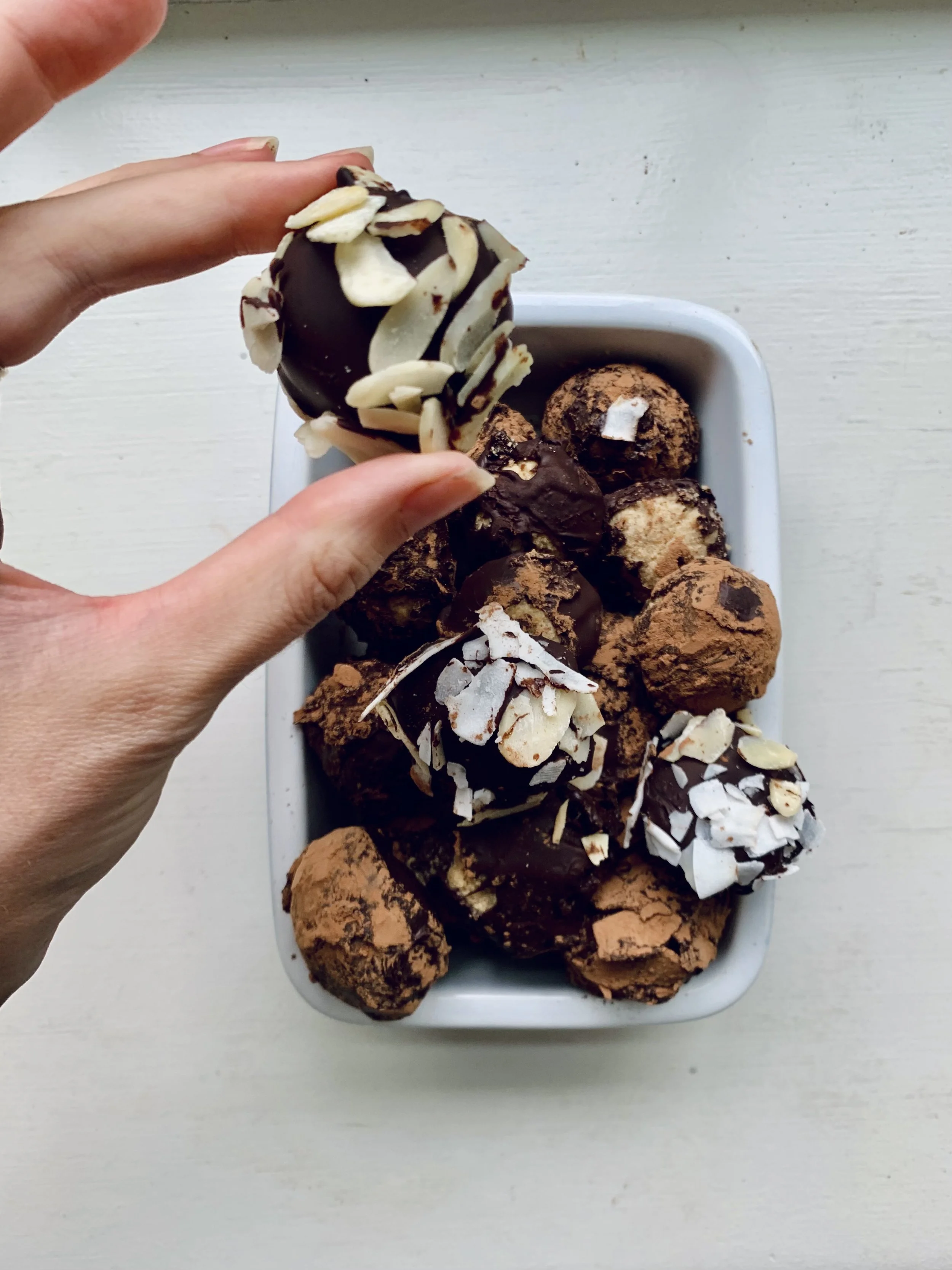 Hazelnut Praline Truffles