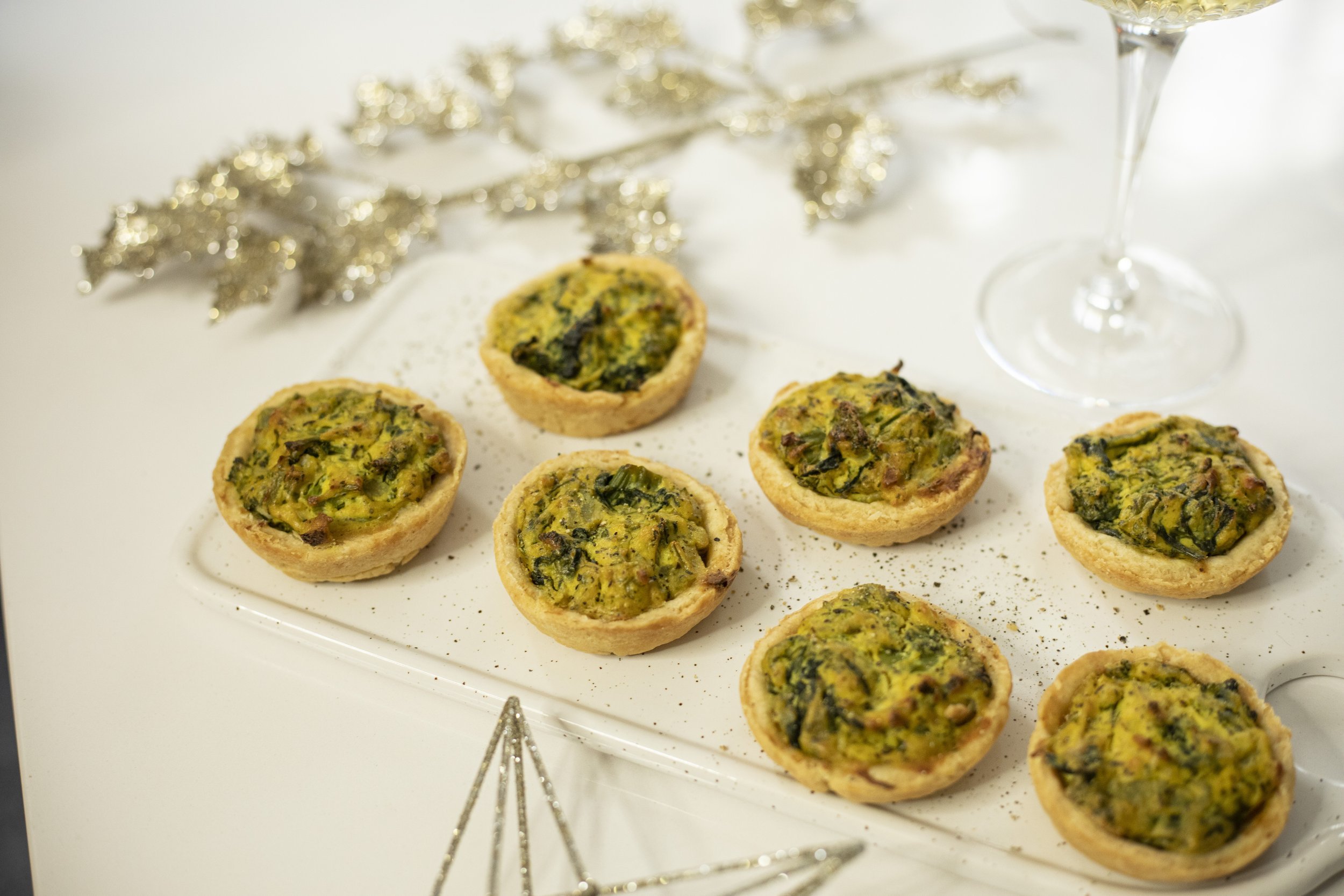 Tofu Mini Quiches With Broccoli, Spinach And Shallot
