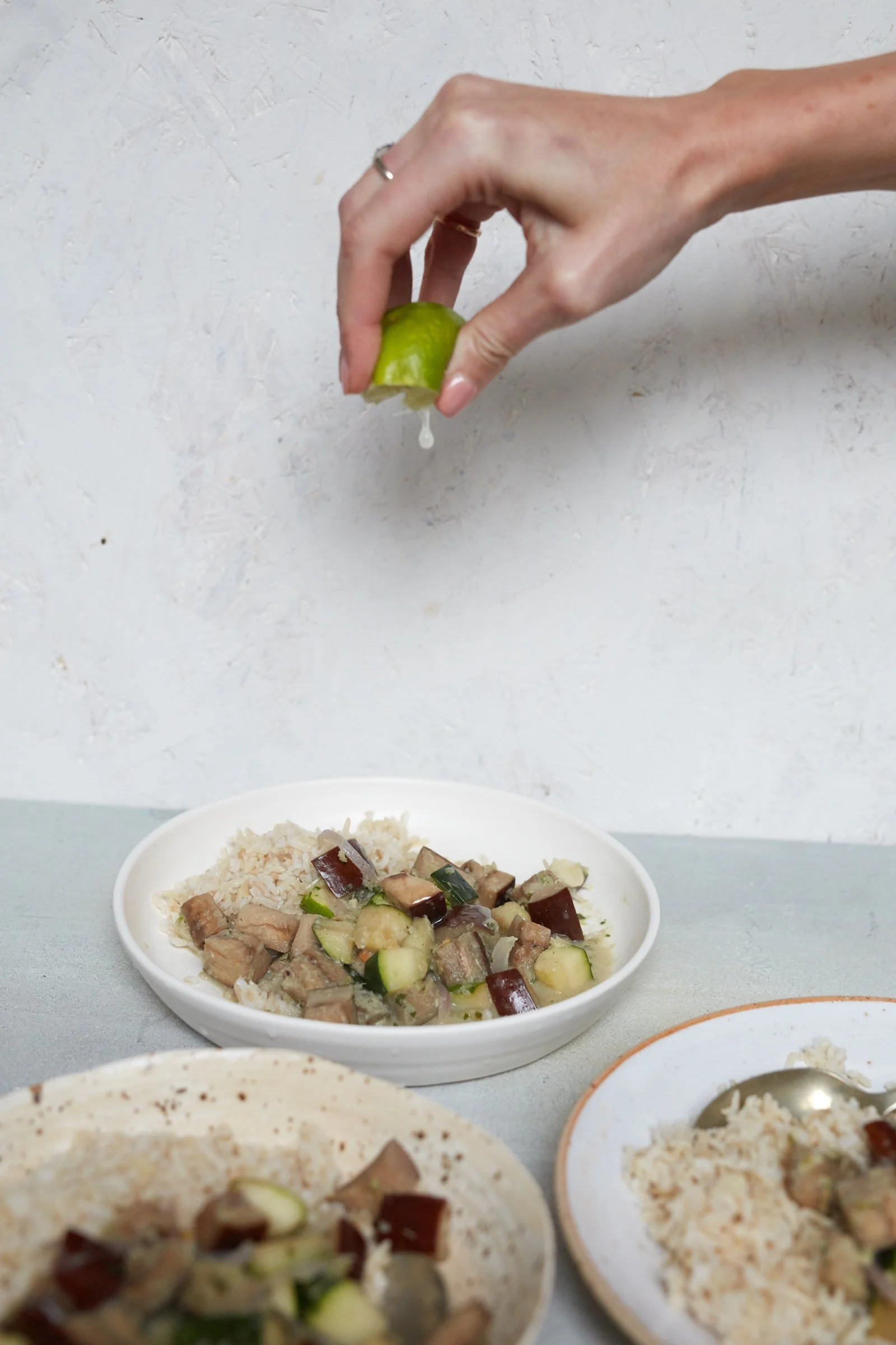 TOFU, COURGETTE AND AUBERGINE CURRY 