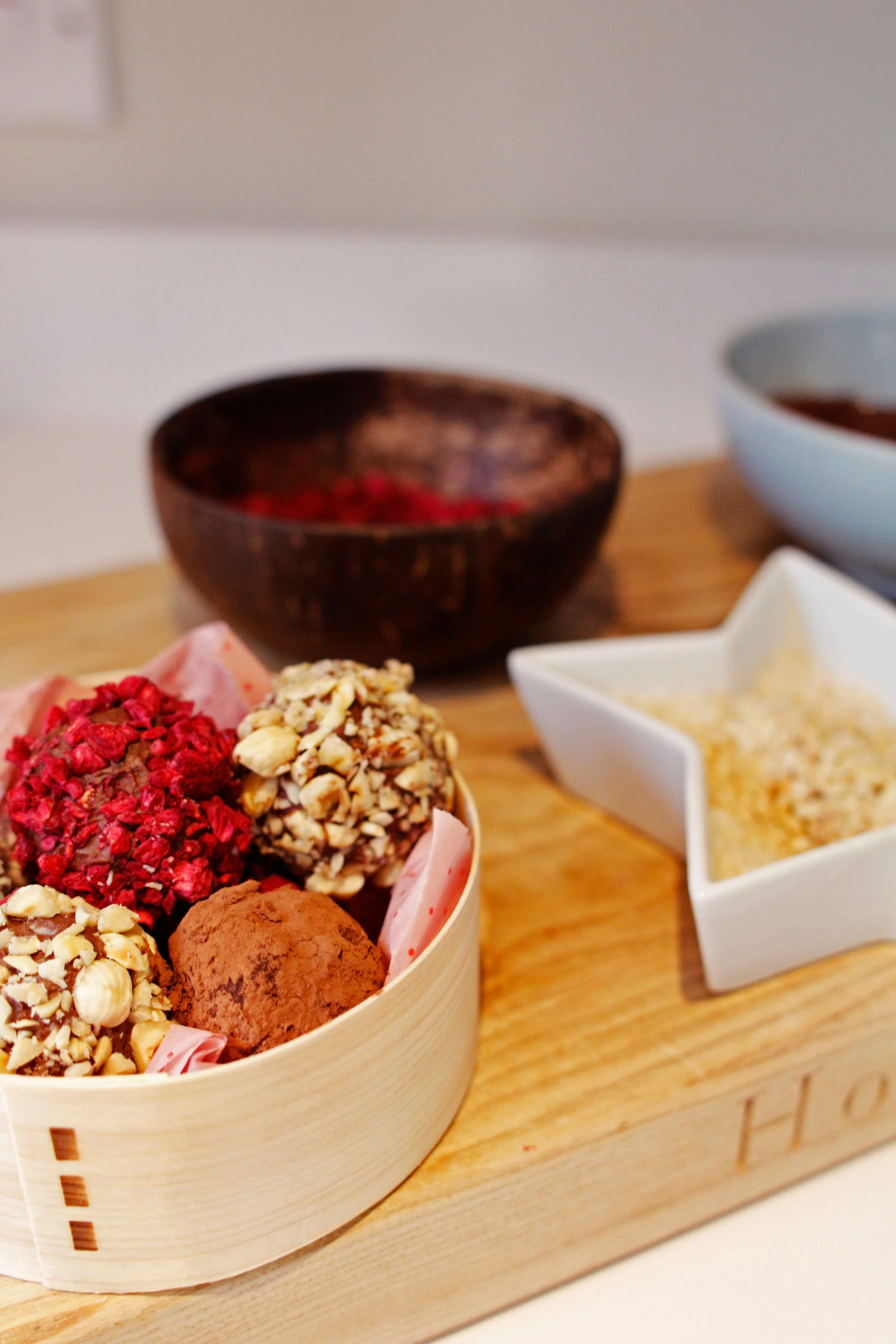 RAW CHOCOLATE AND FREEZE-DRIED RASPBERRY SHERBET TRUFFLES