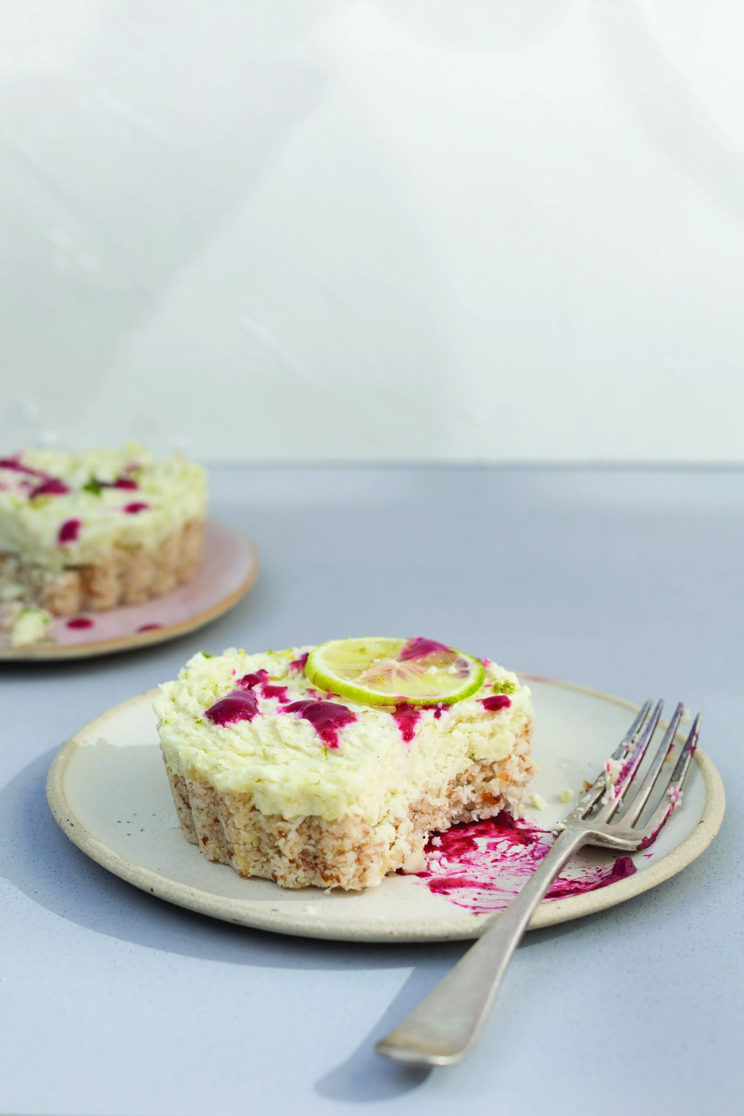 LIME TART WITH RASPBERRY COMPOTE