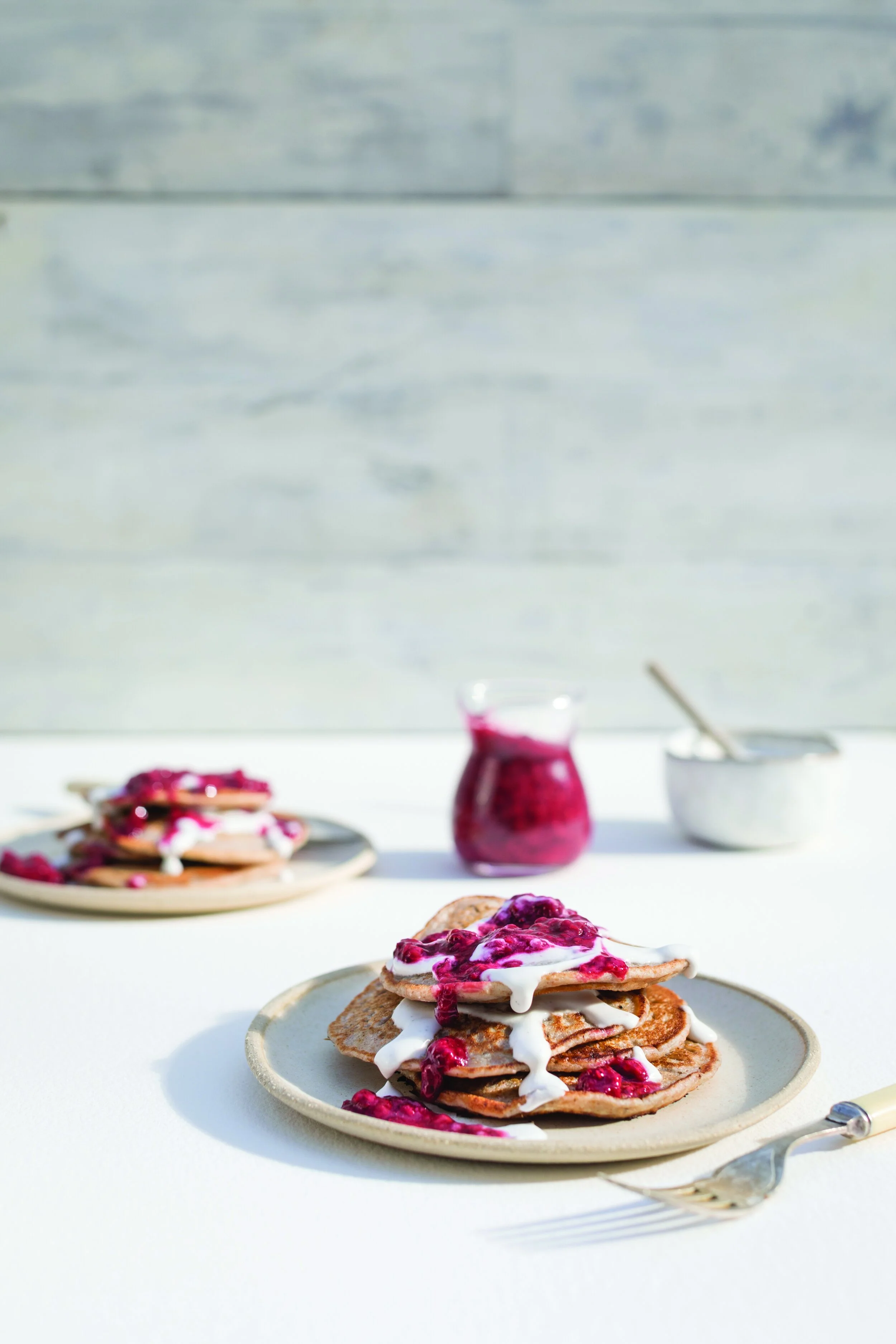 BERRY AND COCONUT CREAM PANCAKES