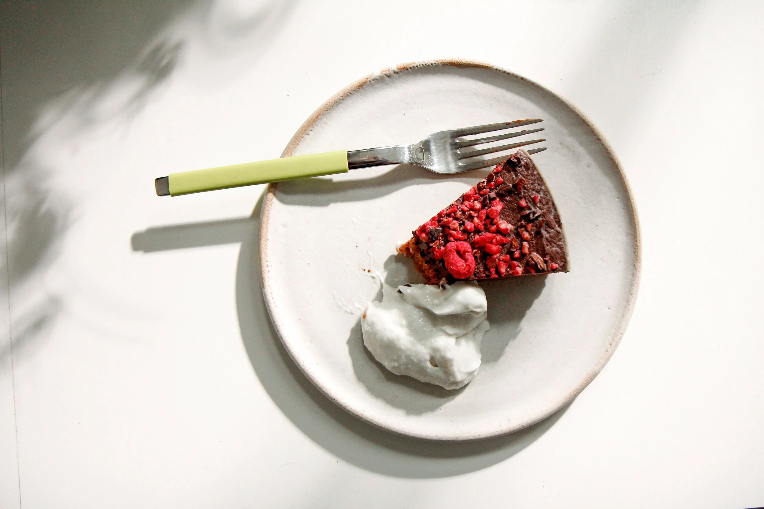 Dark Chocolate Cake with coconut cream