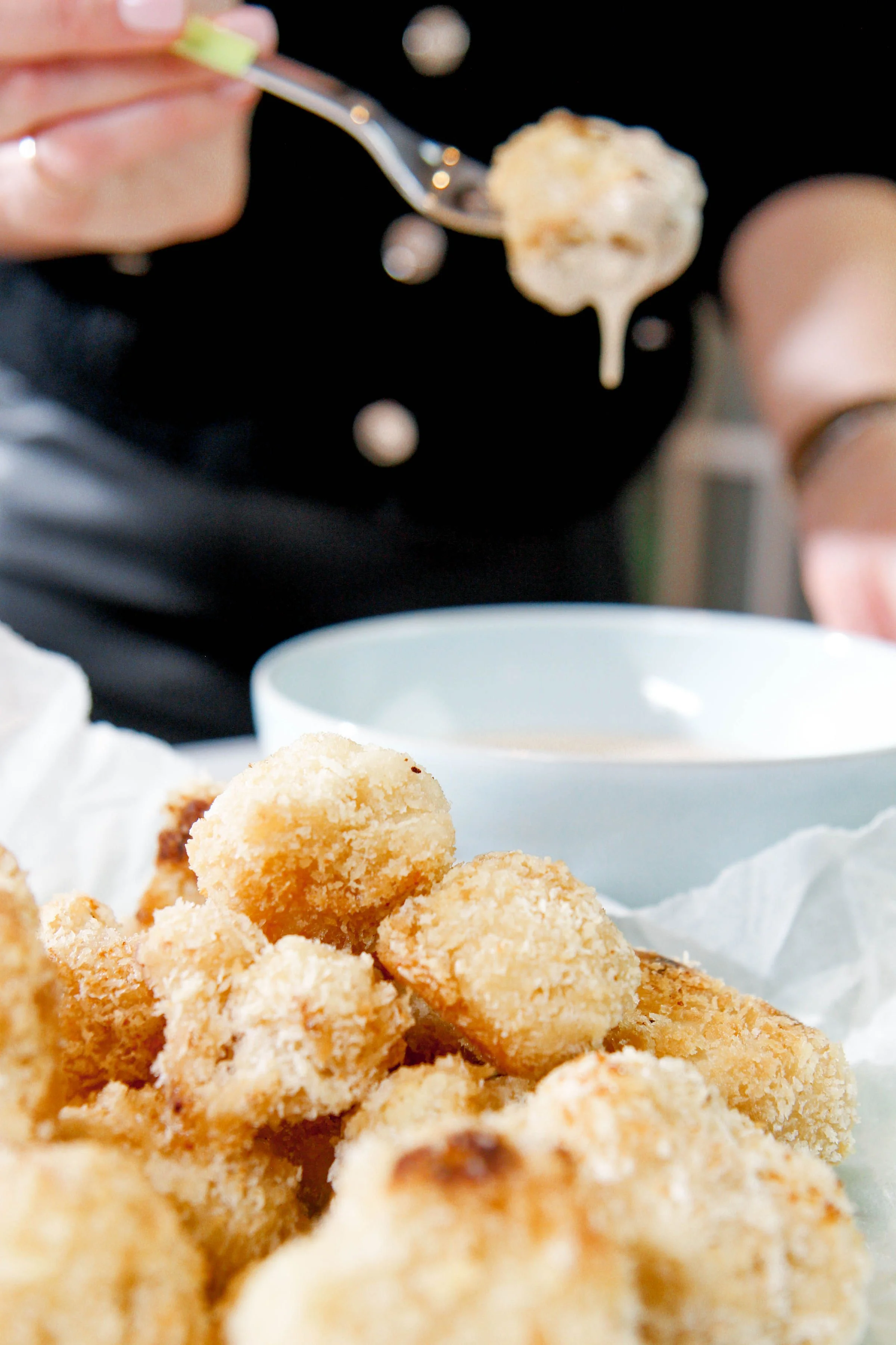 Cauliflower Nuggets with Tahini Dressing &amp; Chilli