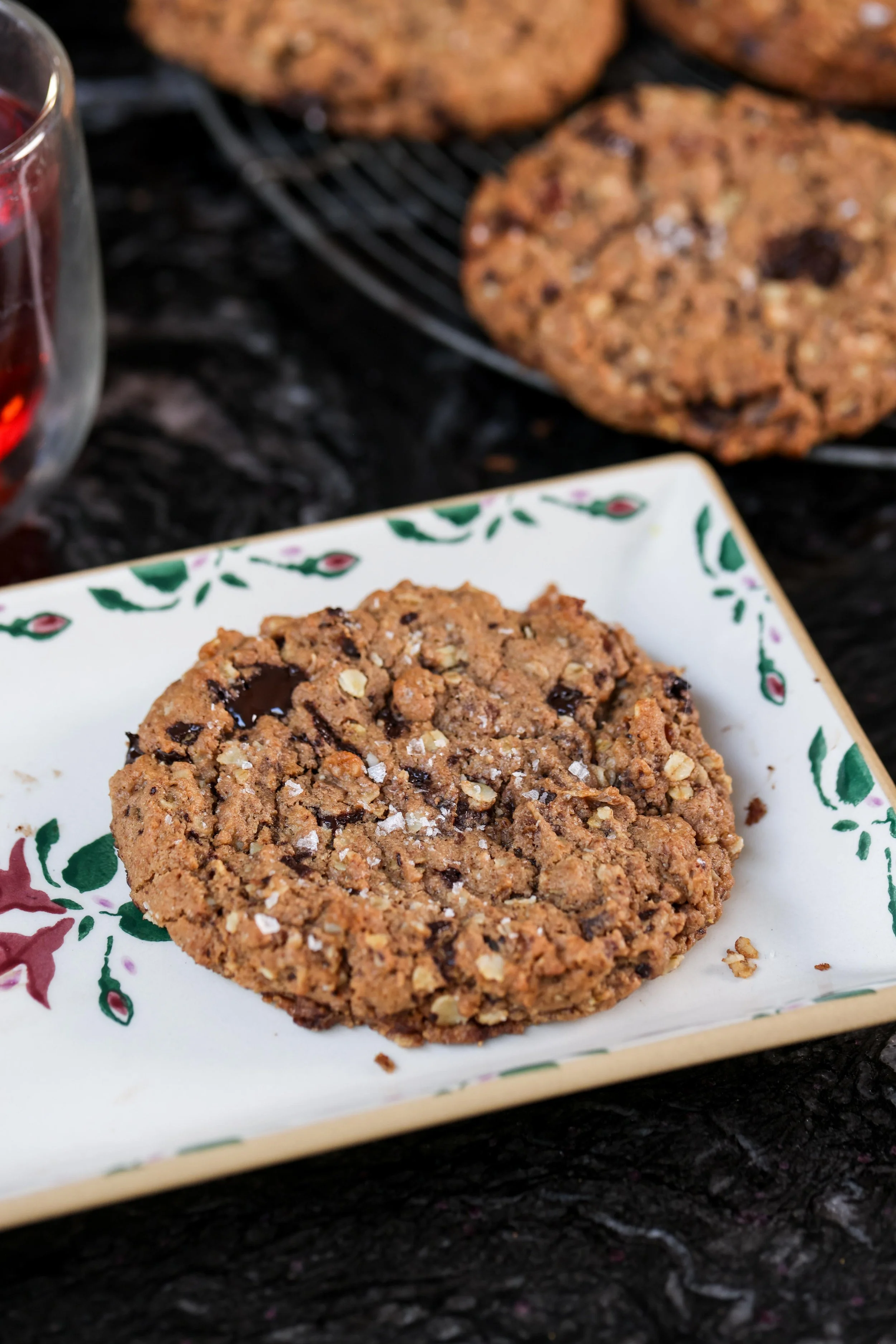 Oat Chocolate, Date and Tahini Cookies