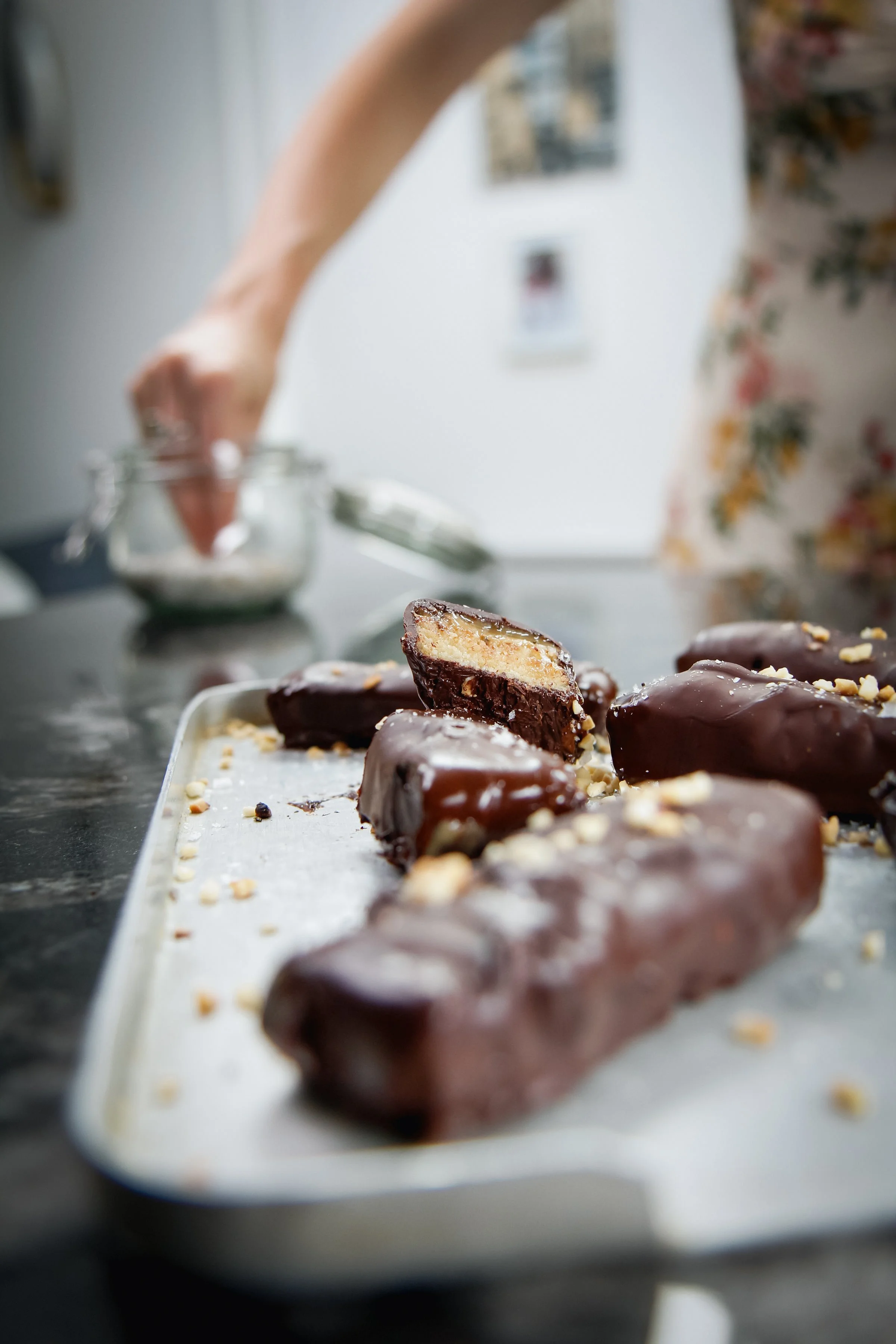 Homemade Tahini and chocolate bars