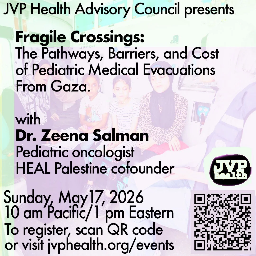 Sunday, May 17, 2026 JVP HAC Webinar: Fragile Crossings with Dr. Zeena Salman