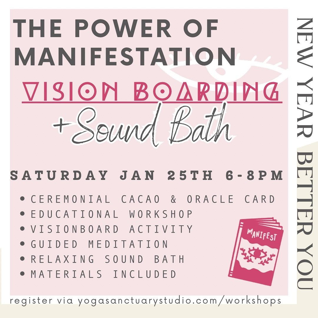 New Year Intention Setting &amp; Manifestation Workshop and Vision Board Activity with Sound Bath

Join us for a transformative New Year Manifestation Workshop and Vision Board Activity with Sound Bath designed to help you set powerful intentions and