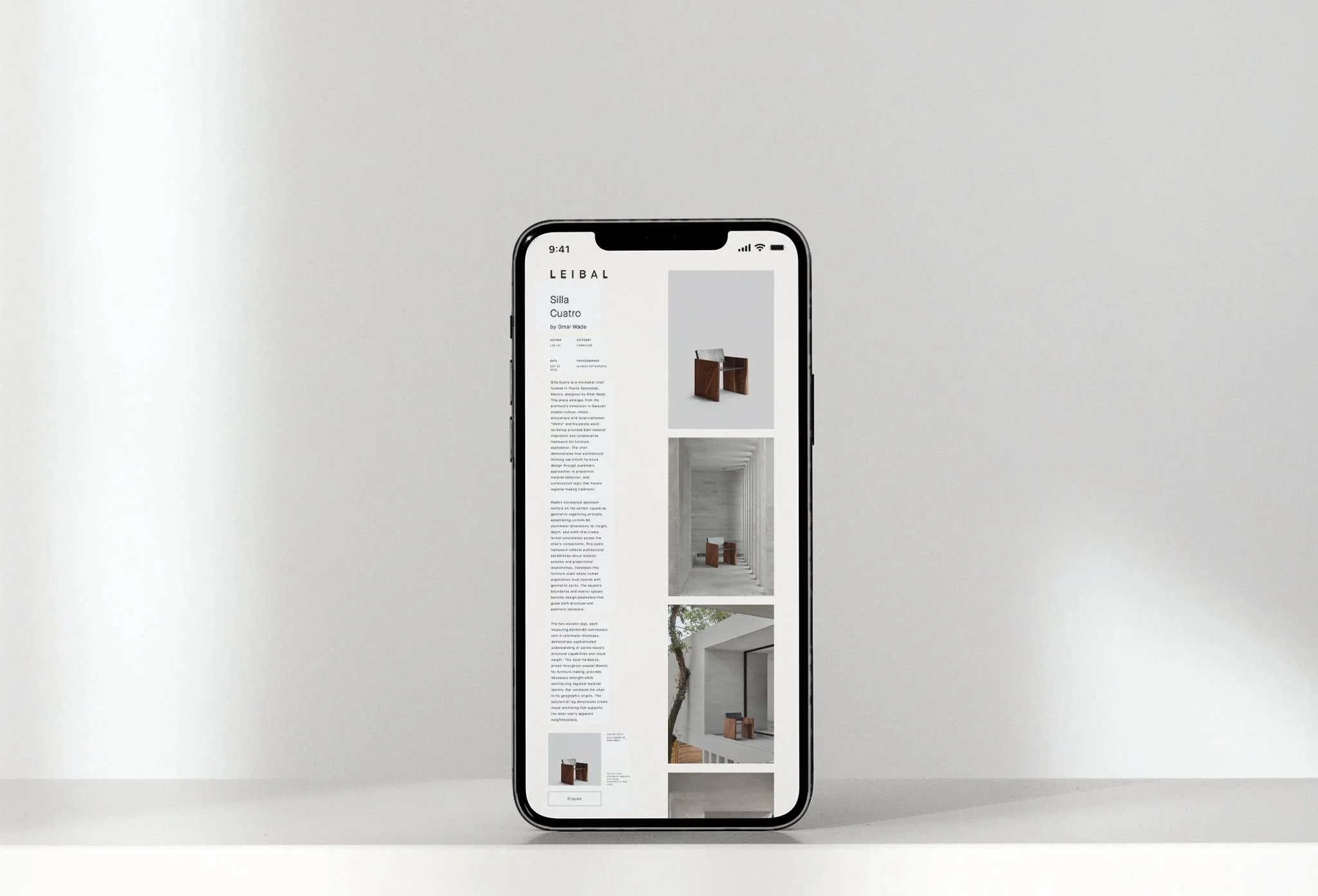 Leibal — 

Proyecto: Silla Cuatro —
Cliente: Omar Wade