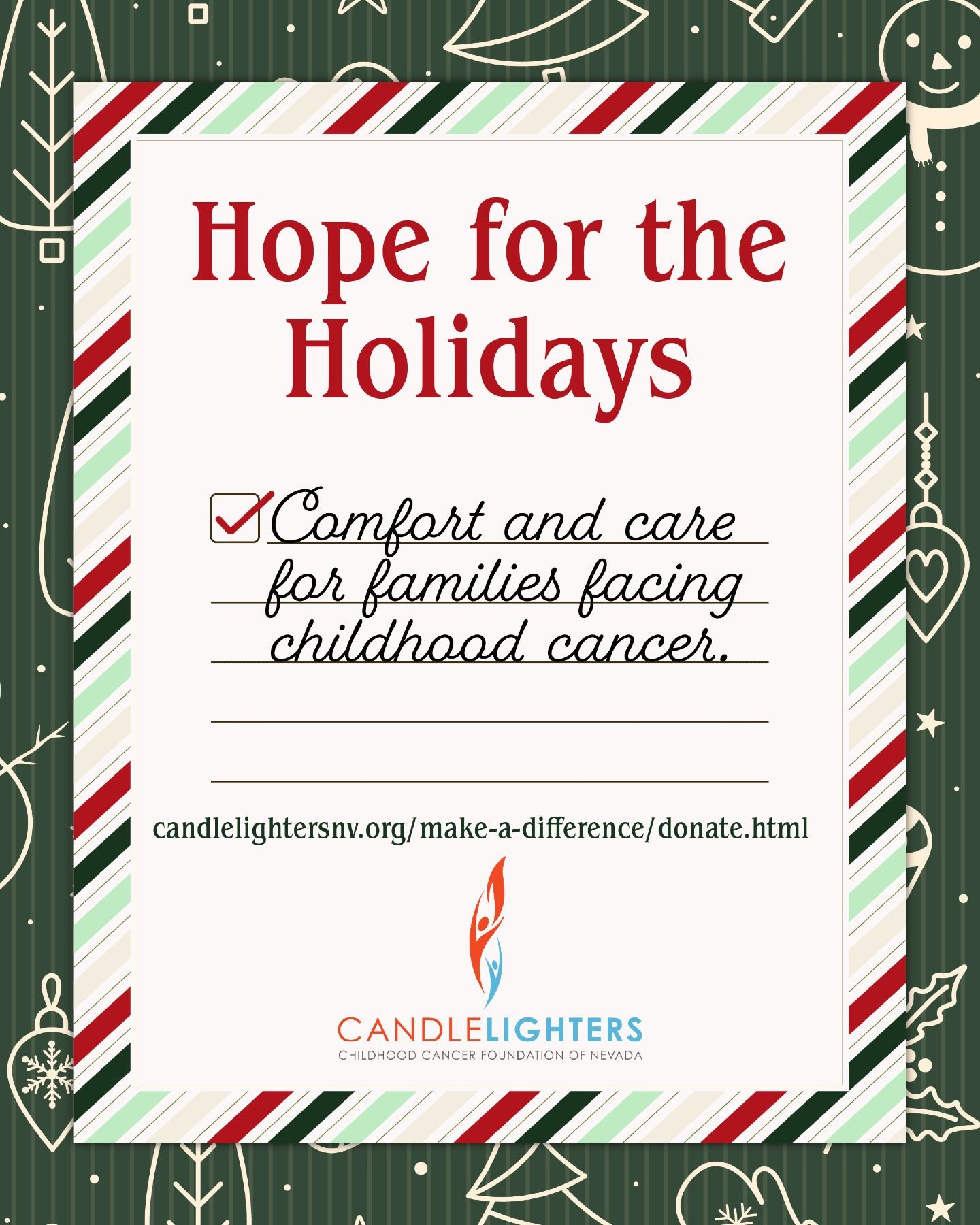 When a child is diagnosed with cancer, the entire family begins a journey they never imagined. @candlelightersnv walks alongside them with compassion, stability, and the kind of support that brings light into very challenging days.

Your kindness can