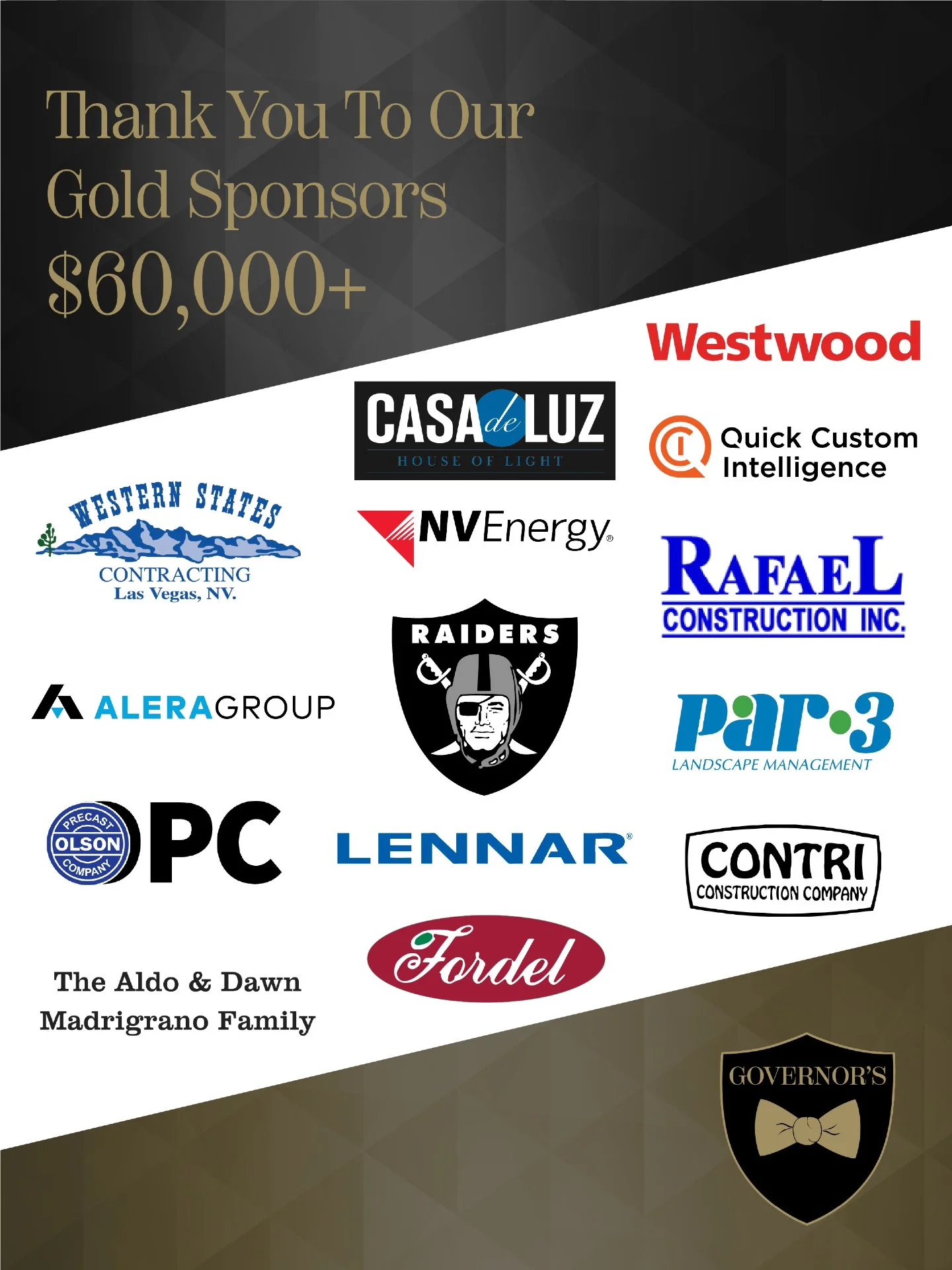 Gratitude in gold. 💛

A heartfelt thank you to our Gold Level sponsors whose $60,000 plus commitment helps power the mission of Olympia Companies Charitable Foundation.

Western States Contracting
@casadeluzlv
@Westwoodps
Quick Custom Intelligence
@
