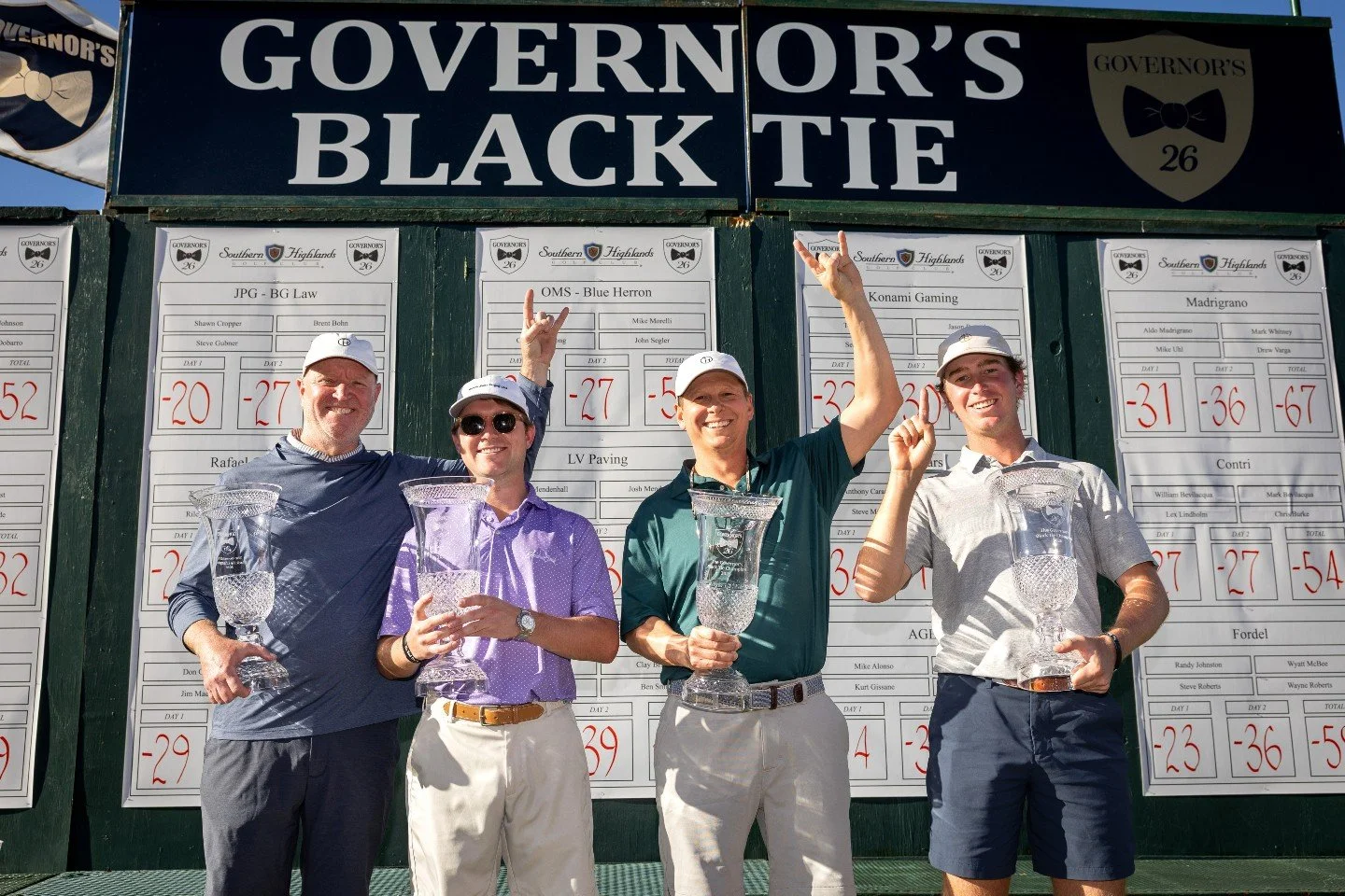 Champions of the course ⛳️ Congratulations to The Homestead team, Stacy Smith, Clay Bradley, Billy Smith, and Ben Smith, on taking home the win at this year&rsquo;s Governor&rsquo;s Black Tie Golf Tournament.