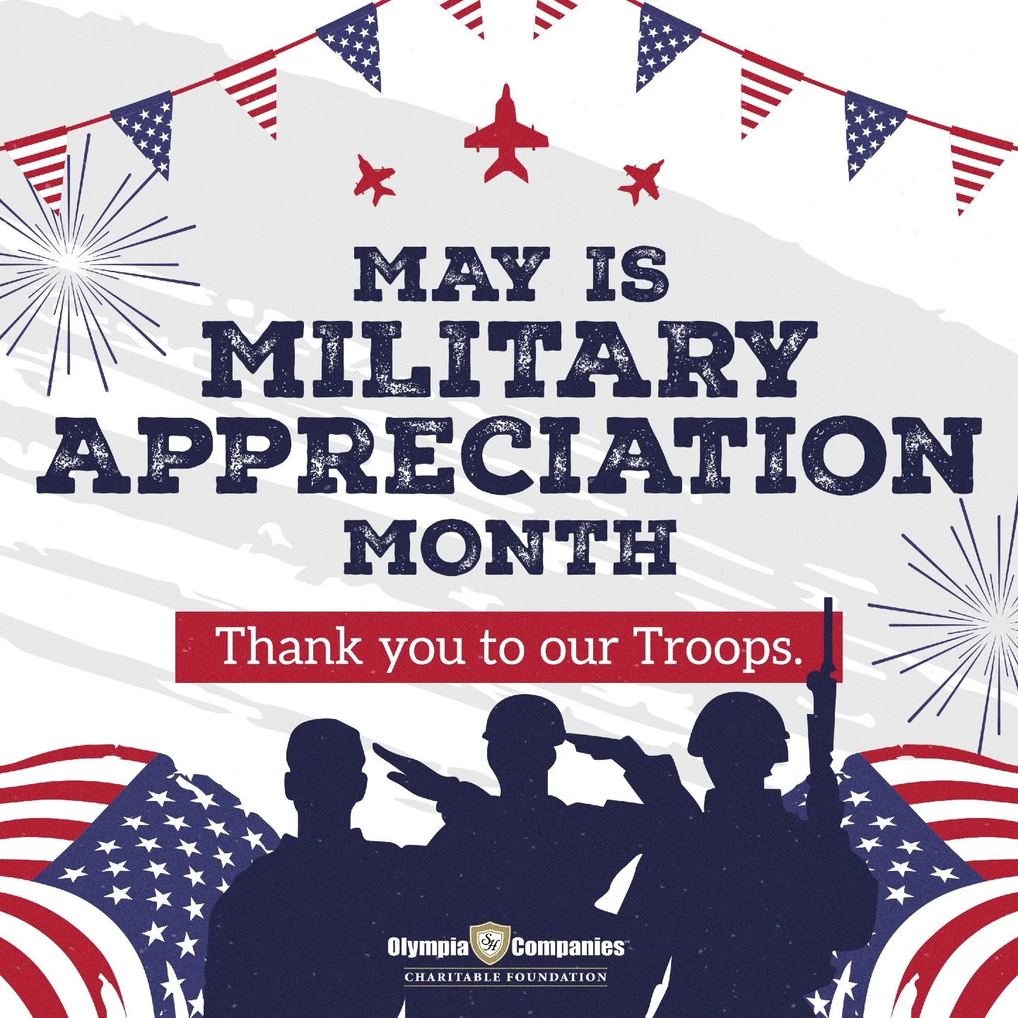 May is Military Appreciation Month 🇺🇸 This month and every month, we thank the women and men who serve our country for their sacrifice and dedication.

That includes the incredible active duty women and men of Operation Warm Heart, who we&rsquo;re 