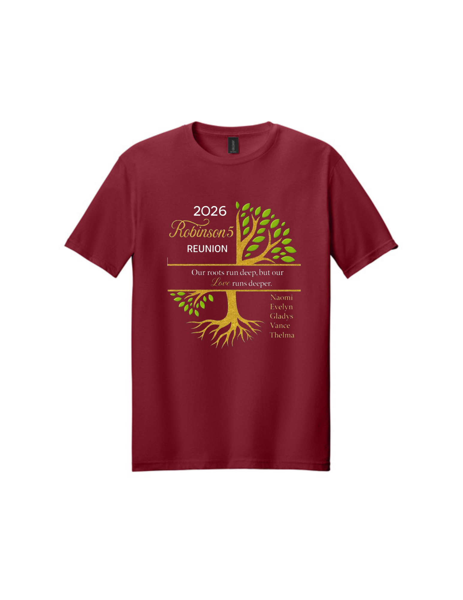 Robinson 5 Family Reunion Burgandy T-Shirt