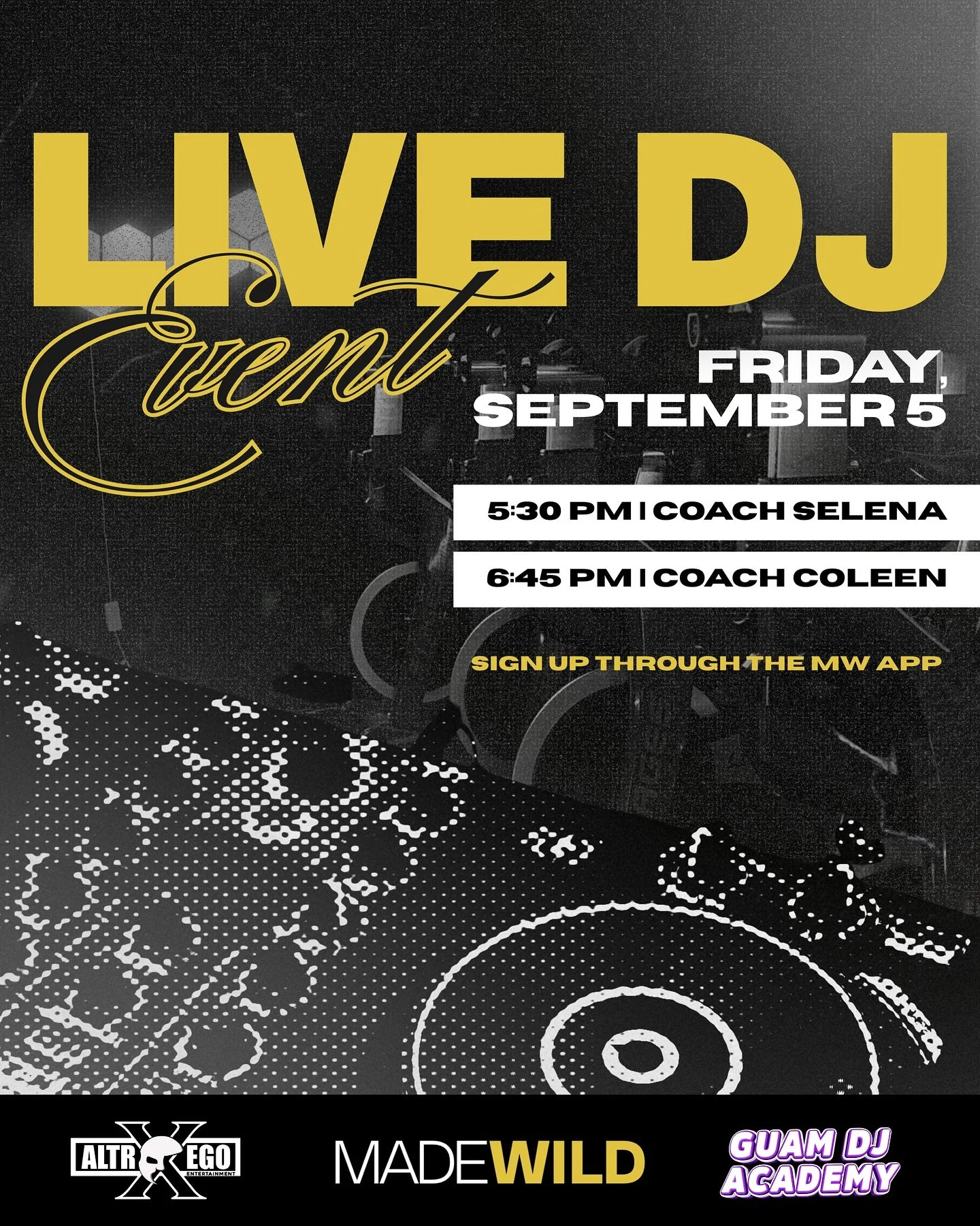 π¨ LIVE DJ RIDE π¨
Friday, September 5
5:30 PM | Coach Selena
6:45 PM | Coach Coleen
Ride one. Ride both. Either way, you’re experiencing the club, Made Wild styleβ‘οΈ
β° Set those alarms because sign-ups open TOMORROW at 10AM on the MW appπ₯