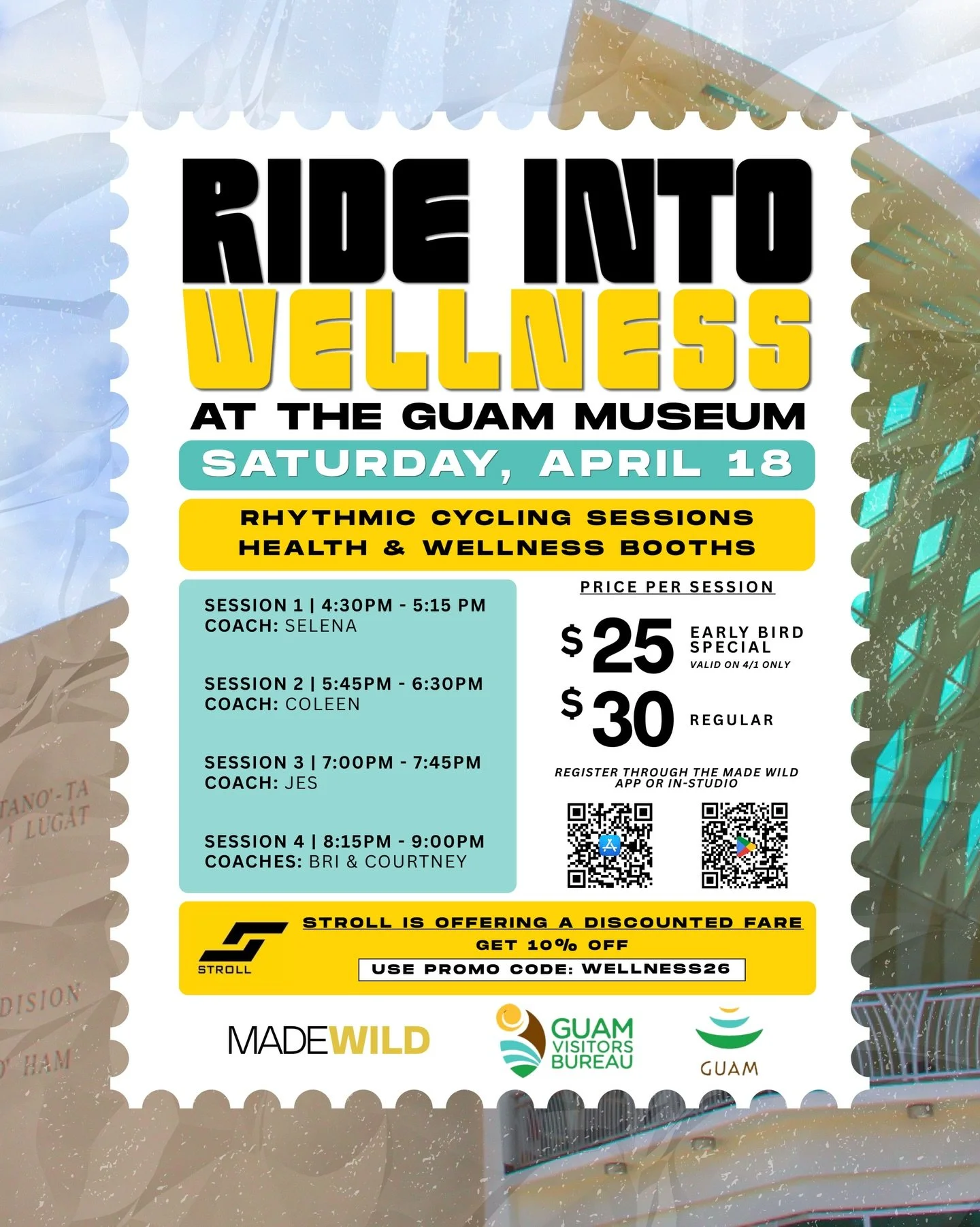Get ready to Ride Into Wellness at the Guam Museum ✨

In partnership with the @guamvisitorsbureau , Made Wild is bringing you an immersive rhythmic cycling experience in celebration of April&rsquo;s Welcome to Wellness campaign!

This is more than ju